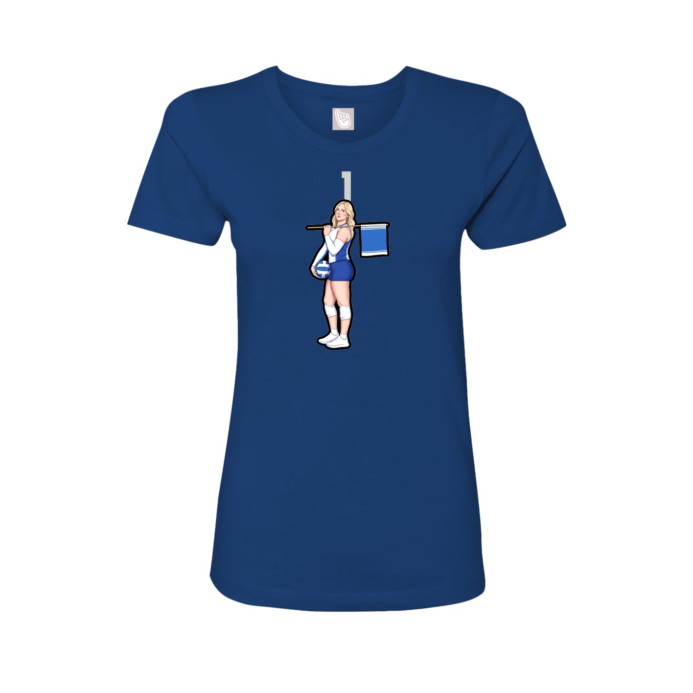 Fitted Women's Tee — Number Top in Royal