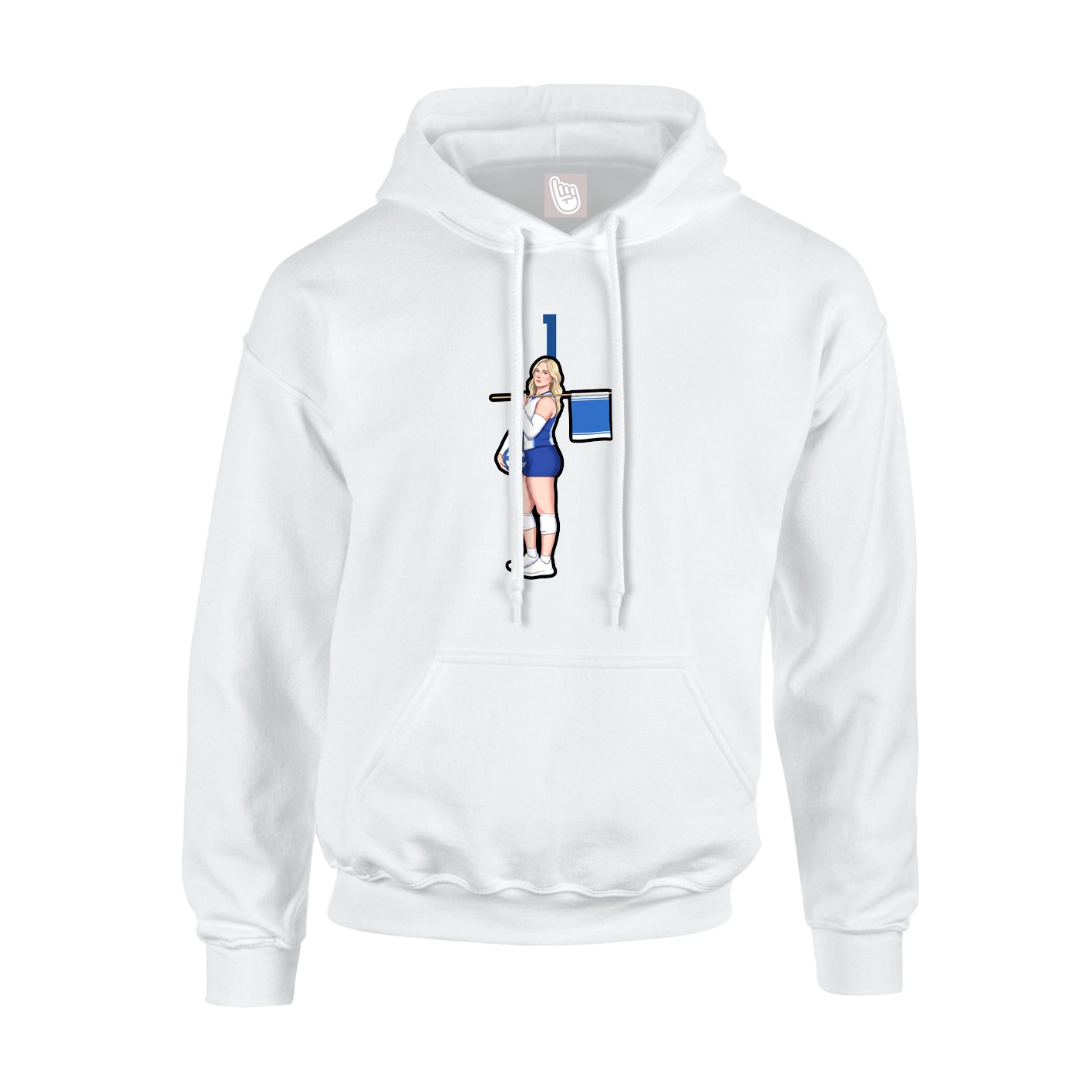 Youth Hoodie — Number Top in White