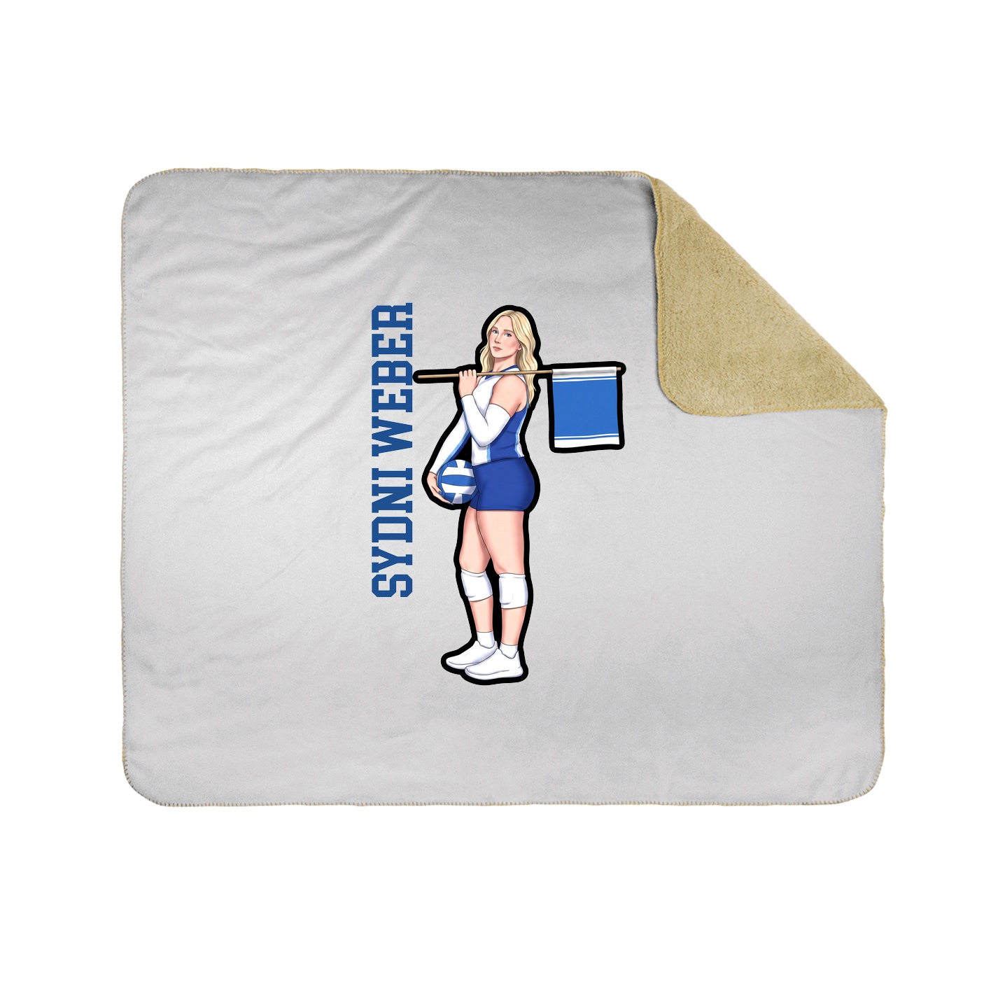 Throw Blanket — Name Vertical in White
