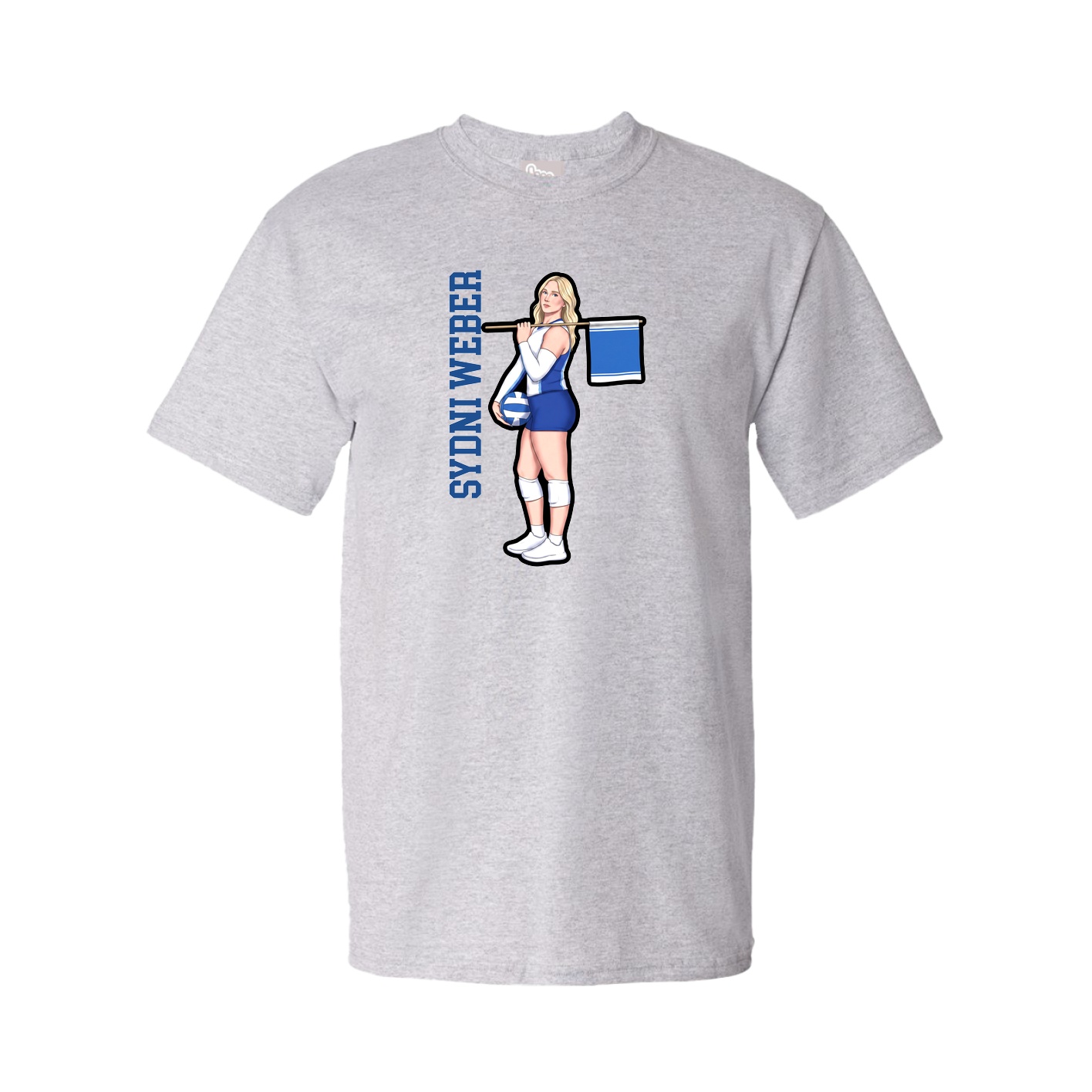 Youth Tee — Name Vertical in Grey