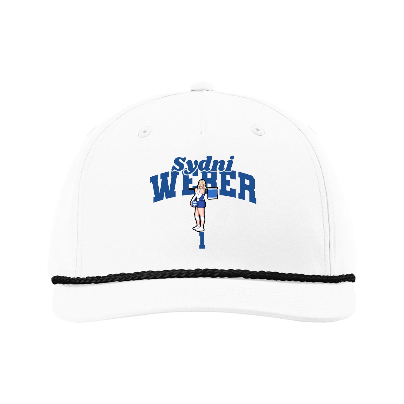 Five-Panel Classic Rope Cap — Signature Arch in White