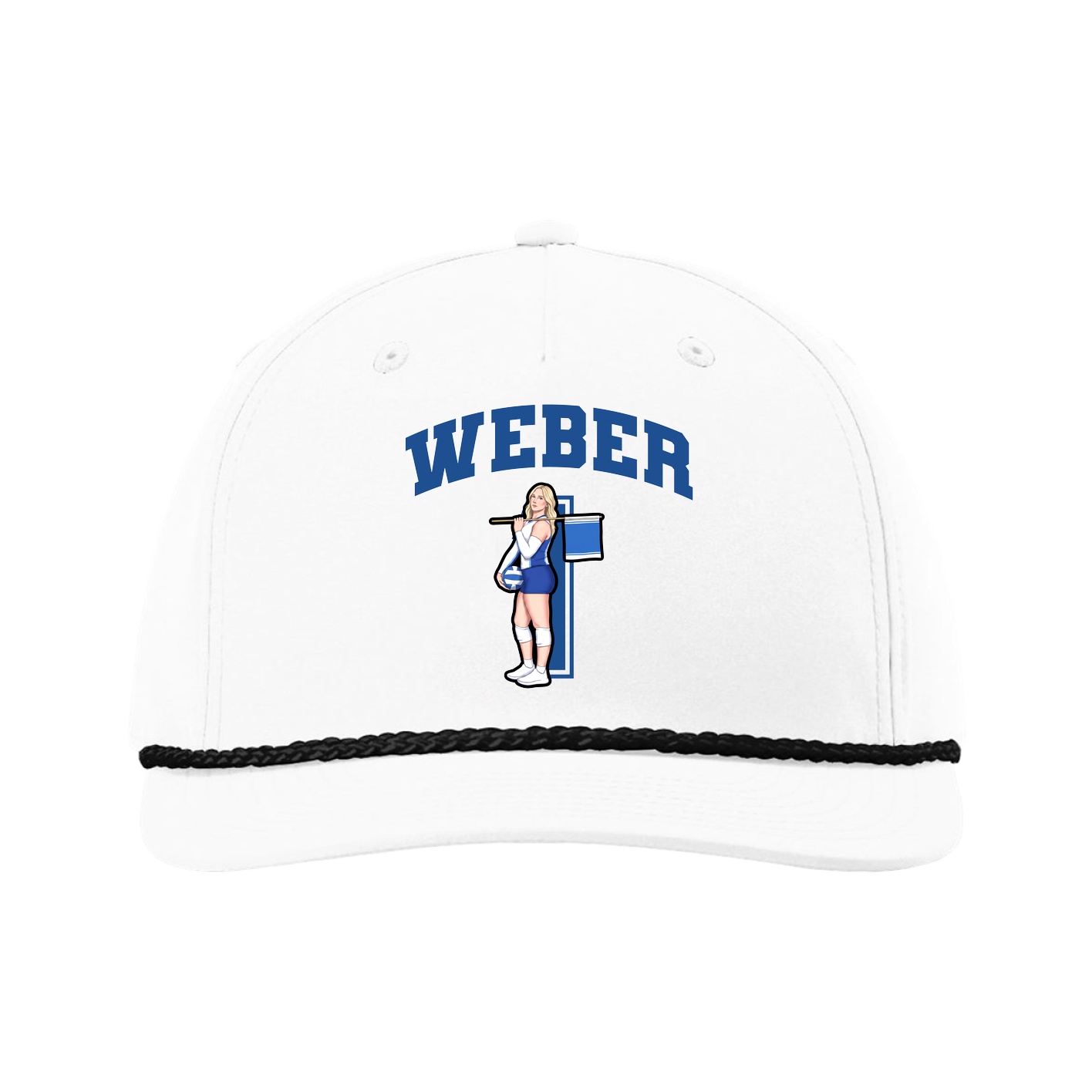 Five-Panel Classic Rope Cap — Number in White