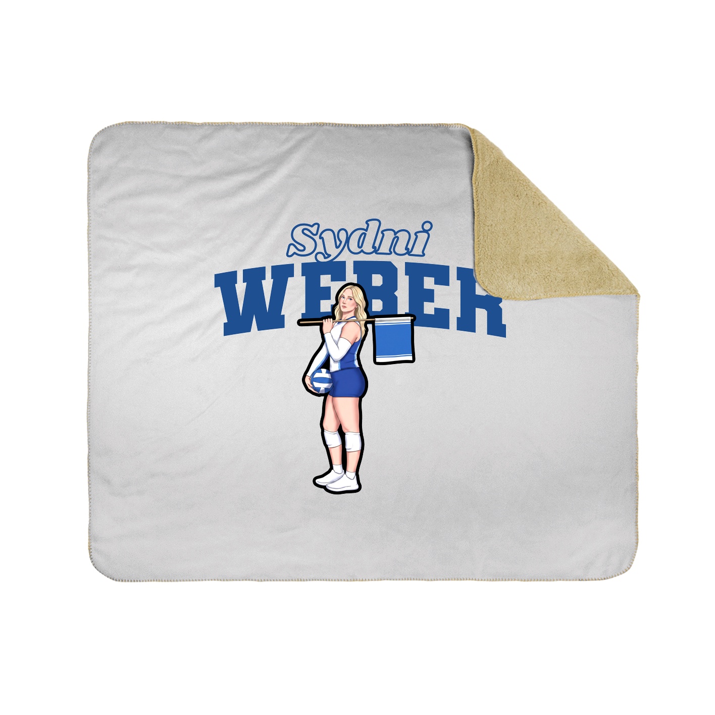 Throw Blanket — Name Arch in White