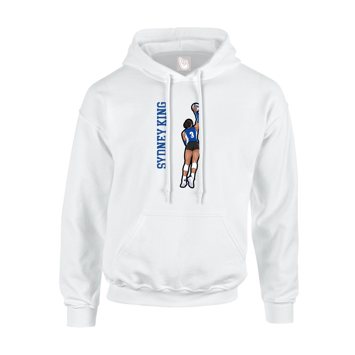 Youth Hoodie — Name Vertical in White