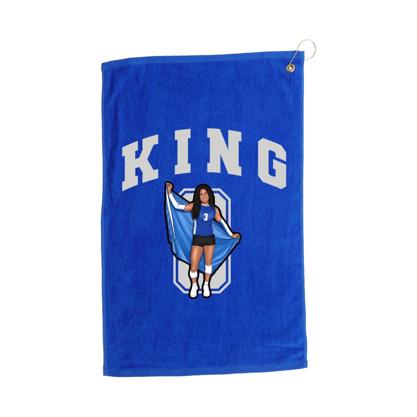 Golf Towel — Number in Royal