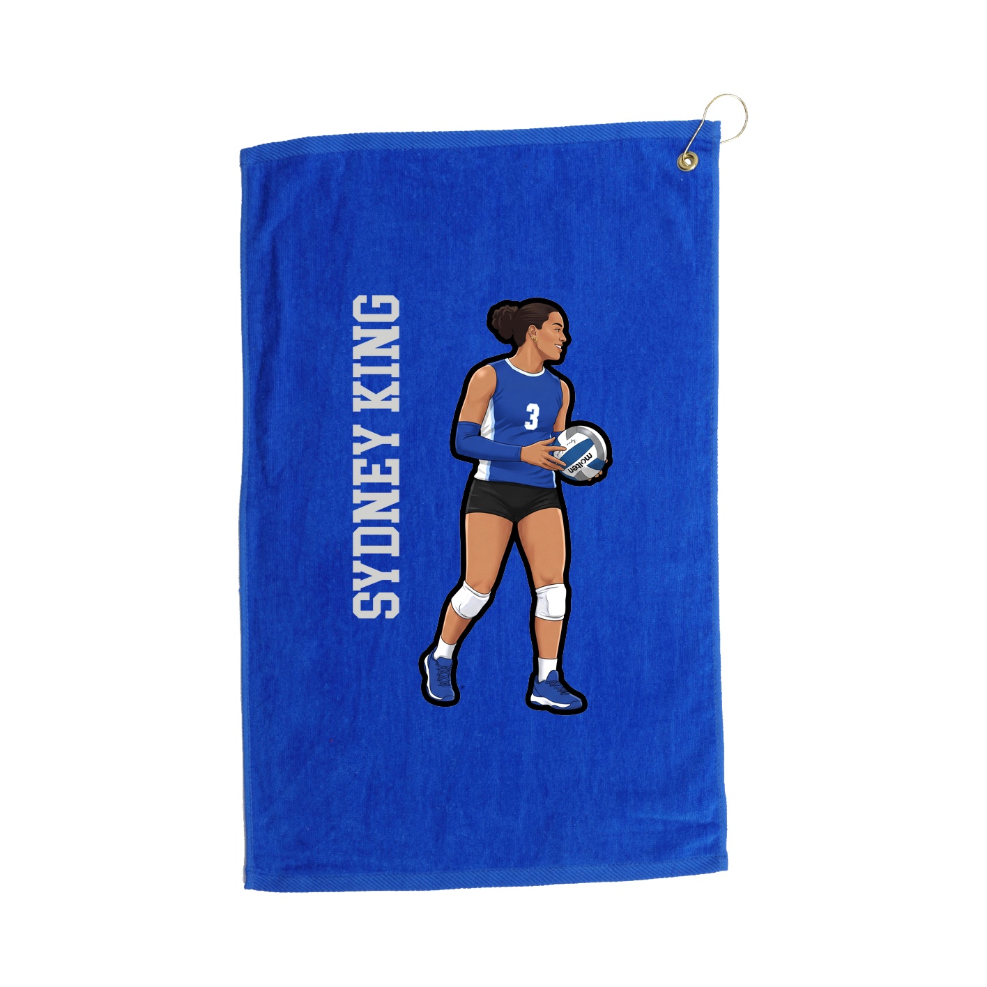 Golf Towel — Name Vertical in Royal