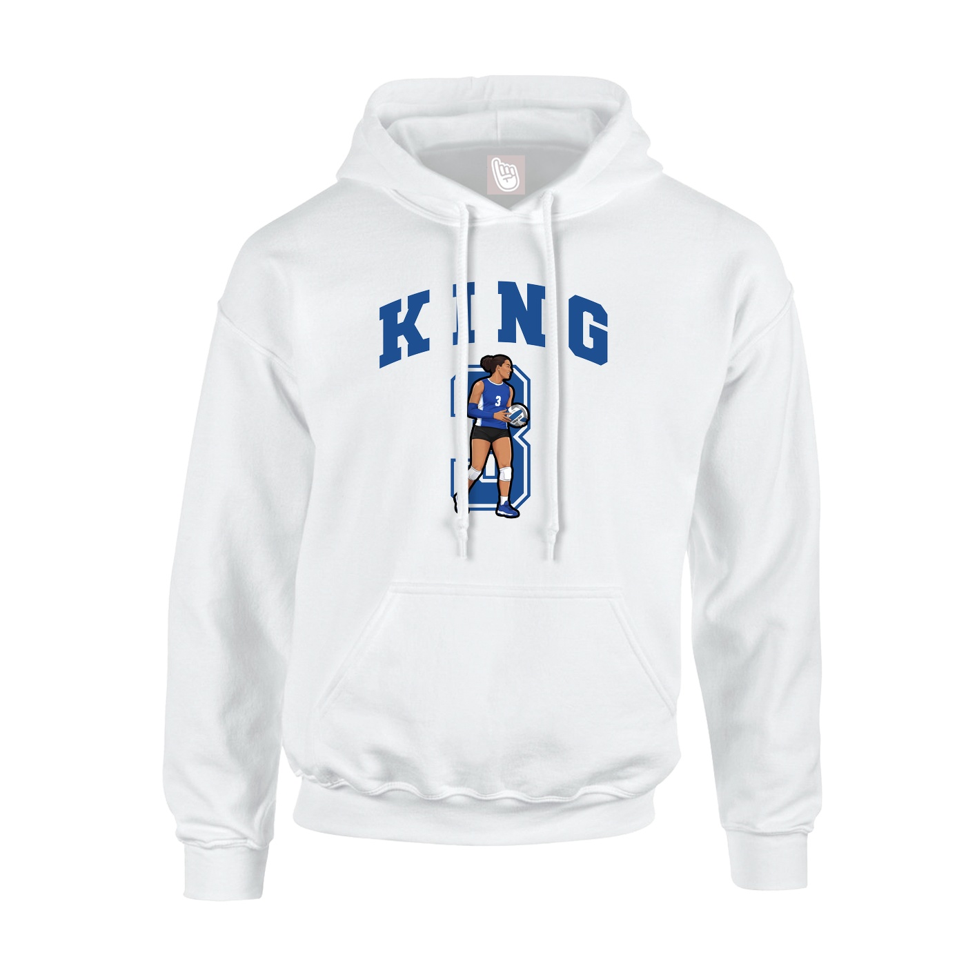 Hoodie — Number in White