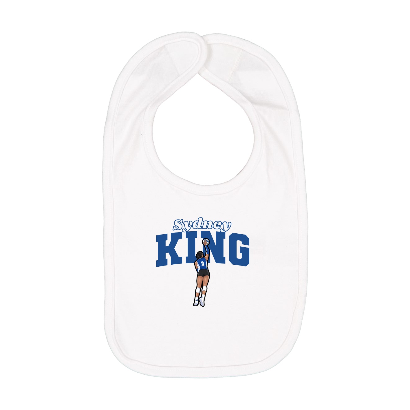 Infant Bib — Name Arch in White