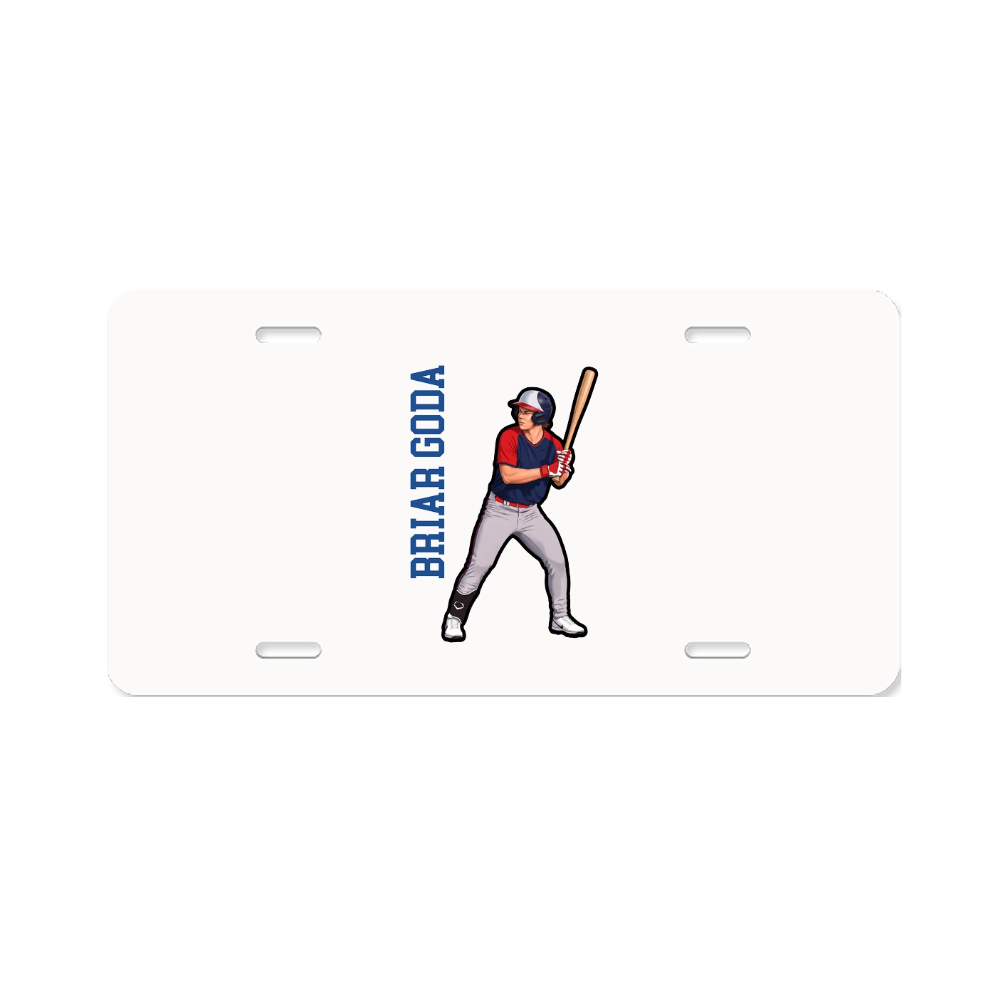 License Plate — Name Vertical in Classic