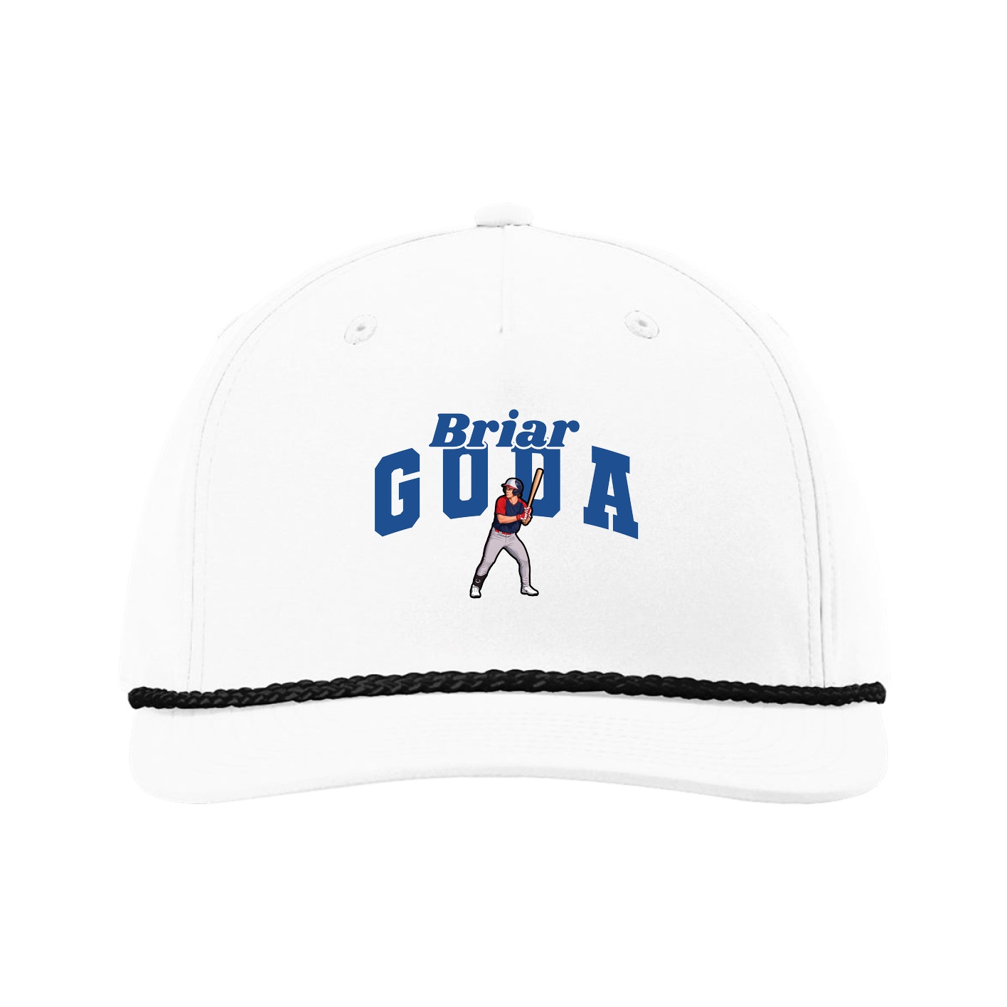 Five-Panel Classic Rope Cap — Signature Arch in White