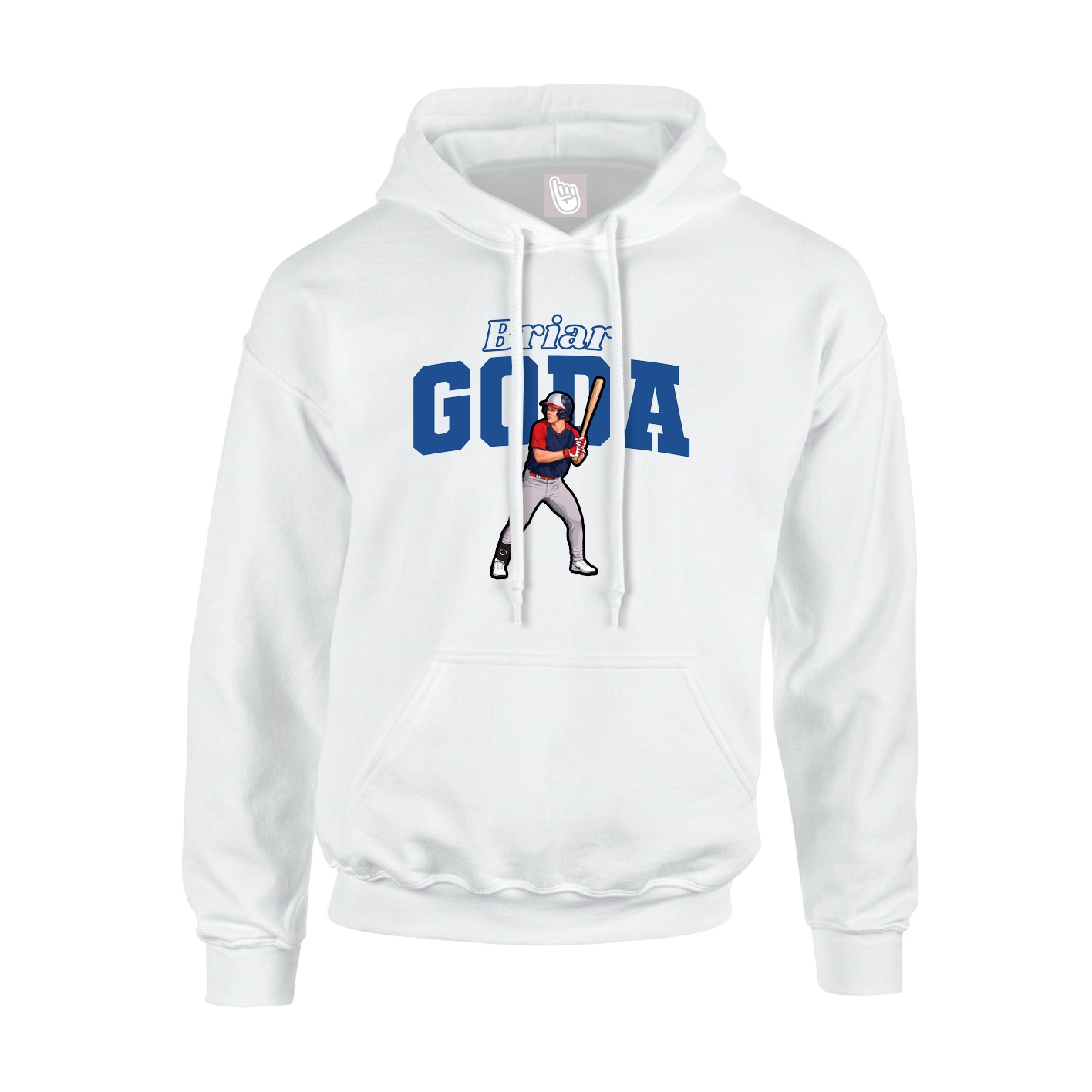Youth Hoodie — Name Arch in White
