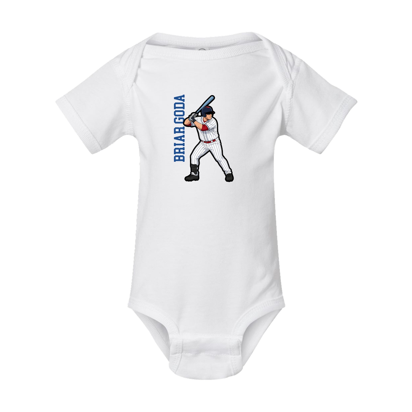 Baby Onesie — Name Vertical in White