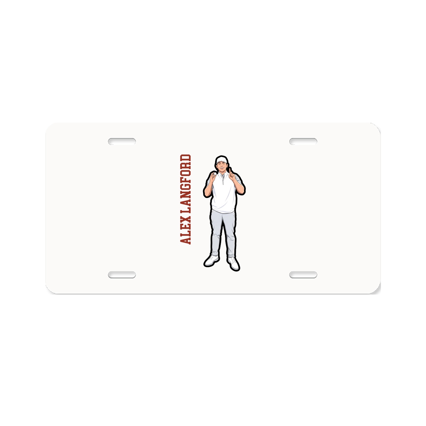 License Plate — Name Vertical in Classic
