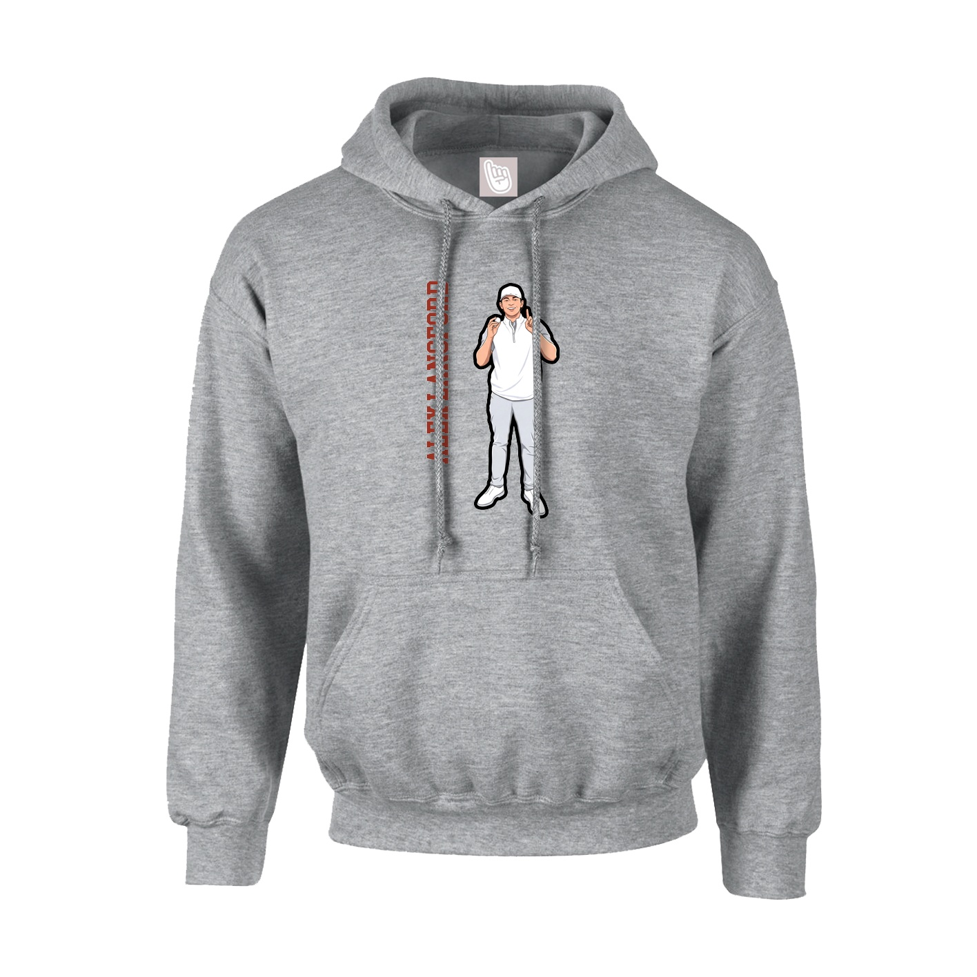 Youth Hoodie — Name Vertical in Grey