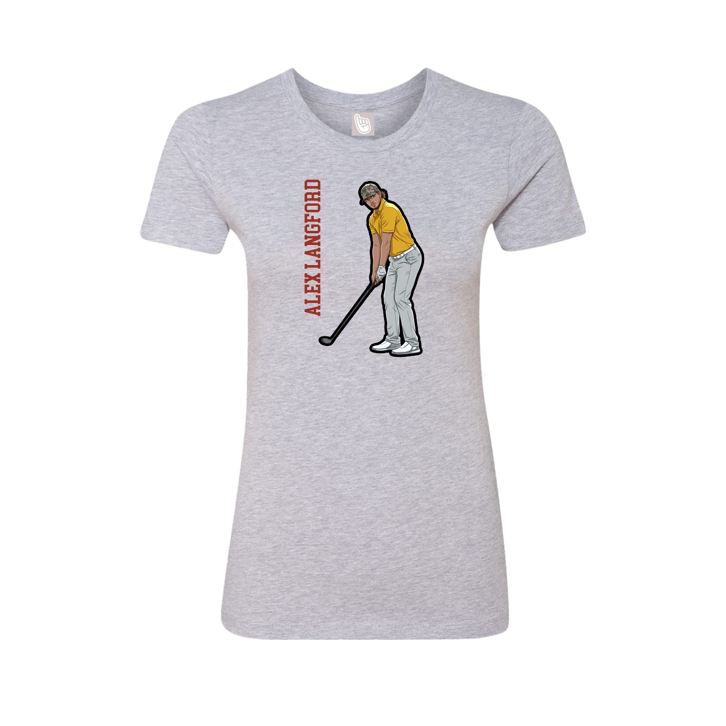 Fitted Women's Tee — Name Vertical in Grey