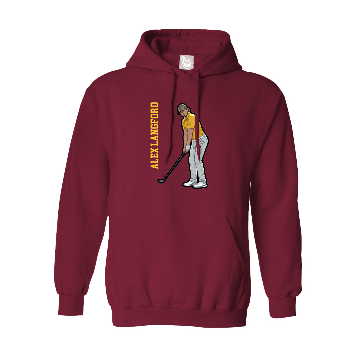Hoodie — Name Vertical in Cardinal
