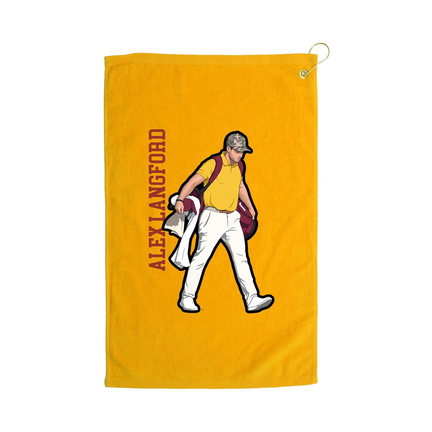Golf Towel — Name Vertical in Gold