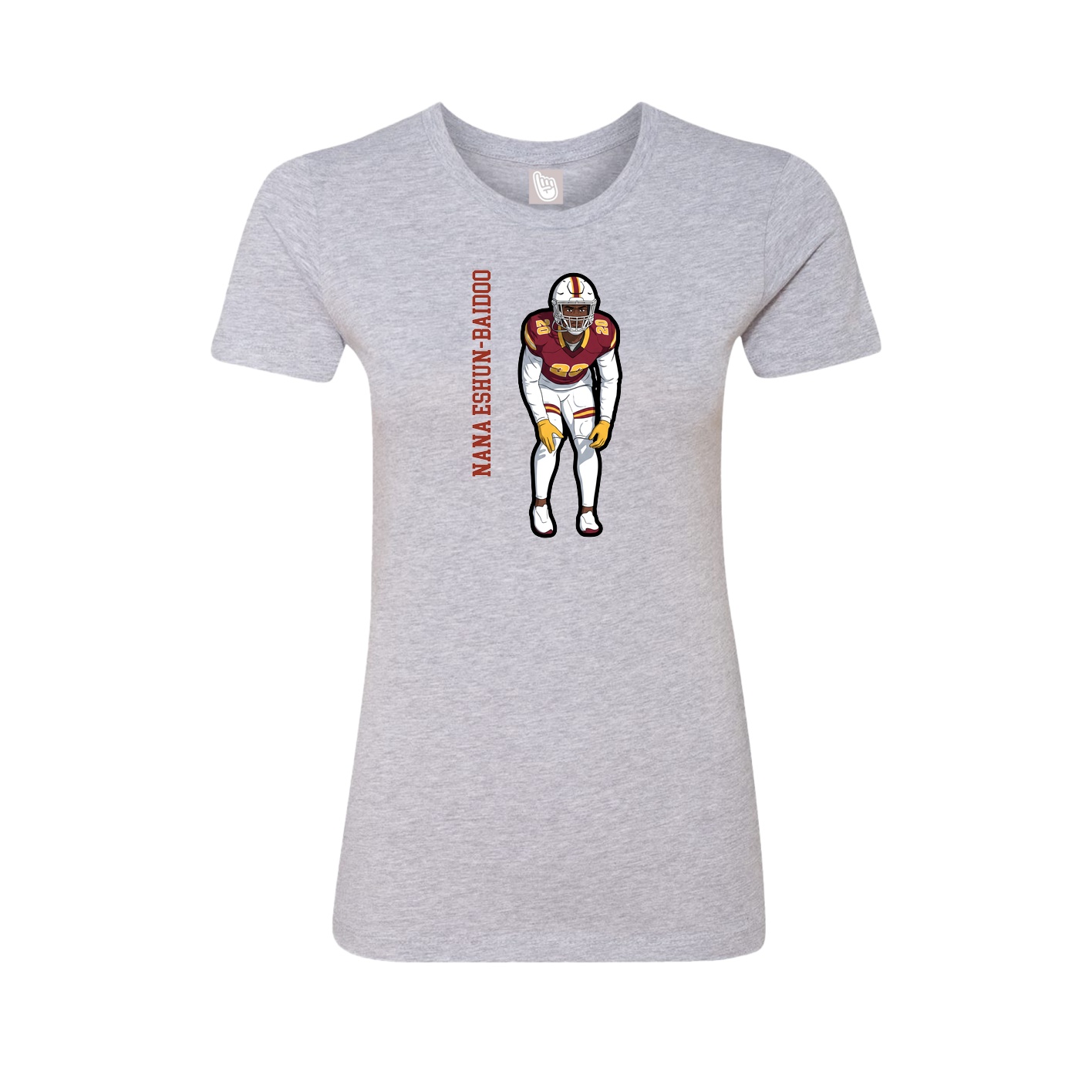 Womens Tee — Name Vertical in Grey