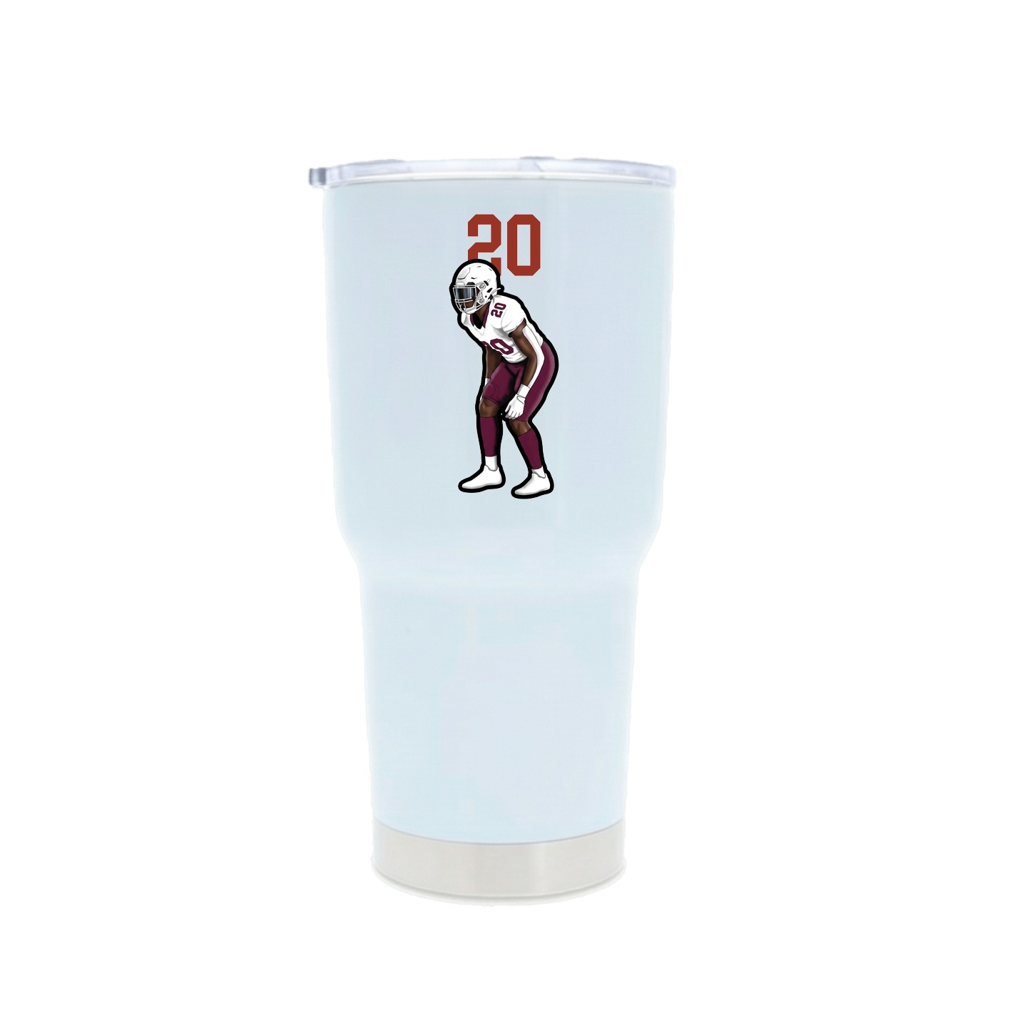 30oz Stainless Steel Tumbler — Number Top in White