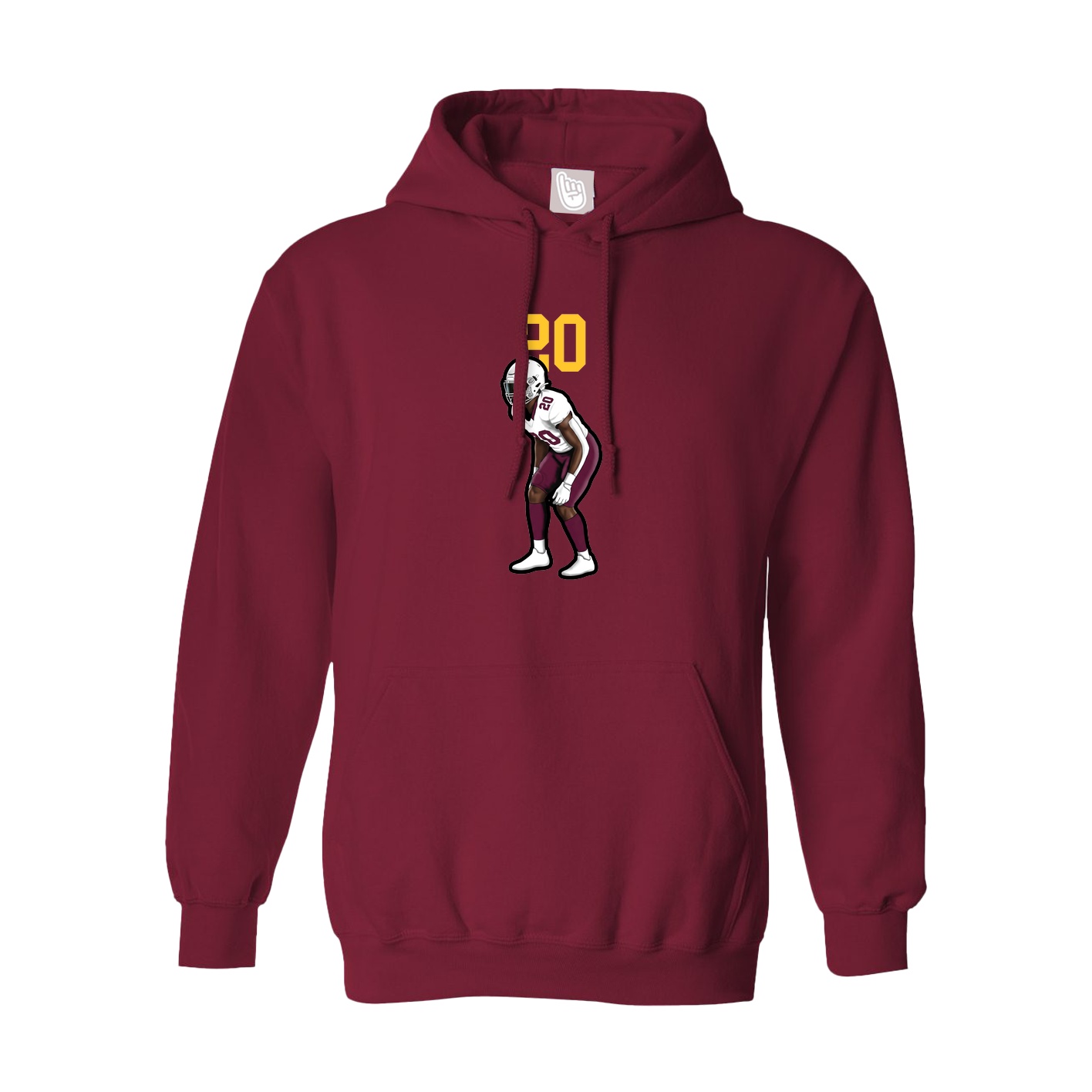 Hoodie — Number Top in Cardinal