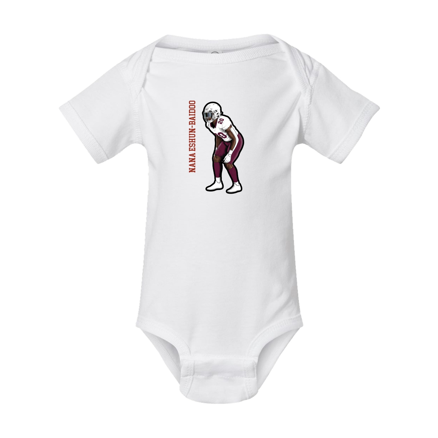 Baby Onesie — Name Vertical in White