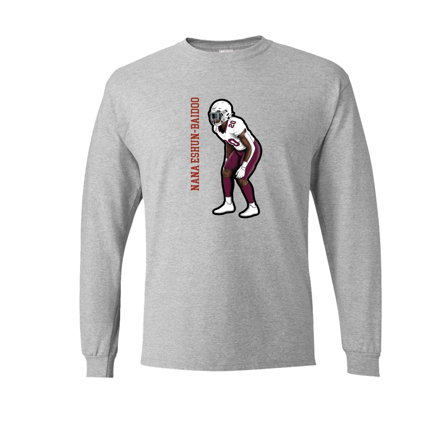 Long Sleeve Tee — Name Vertical in Grey