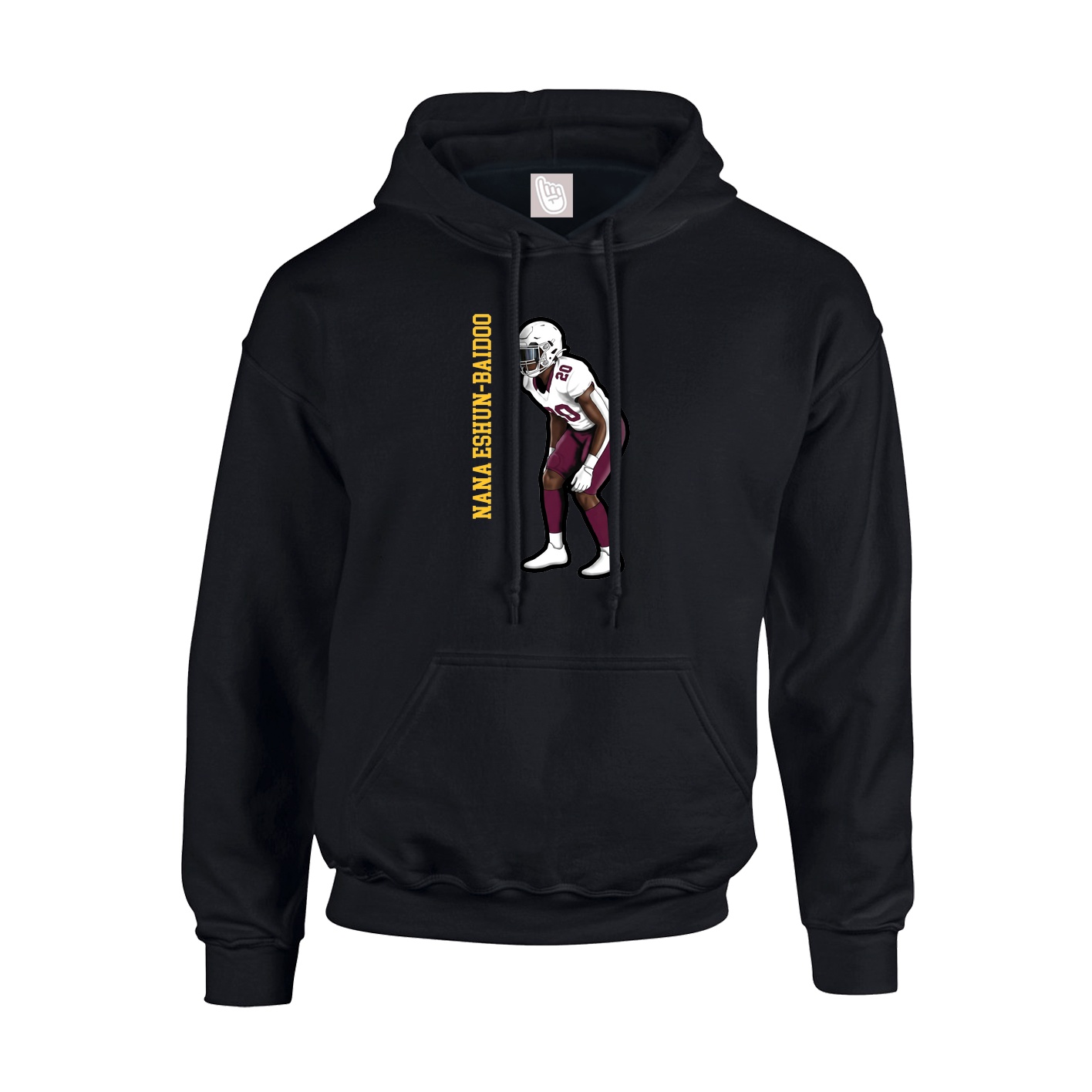 Youth Hoodie — Name Vertical in Black