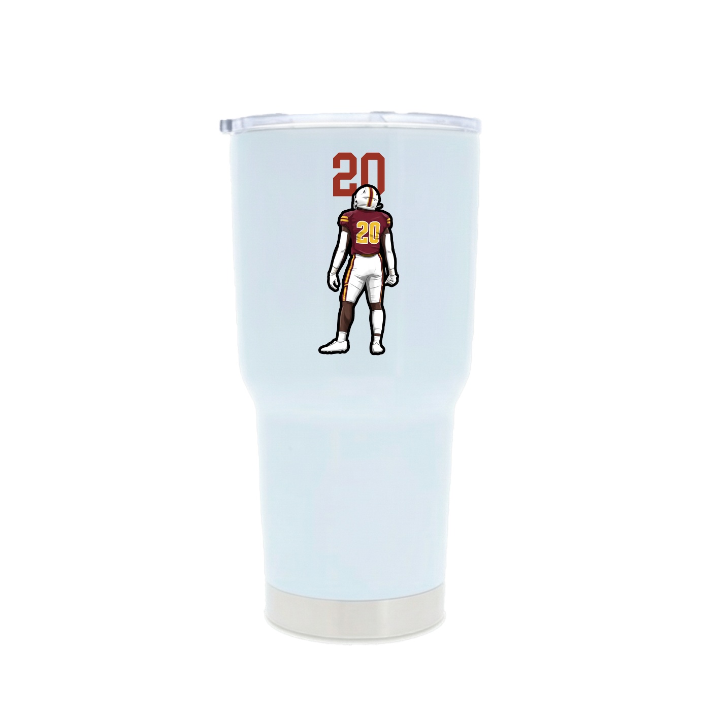 30oz Stainless Steel Tumbler — Number Top in White