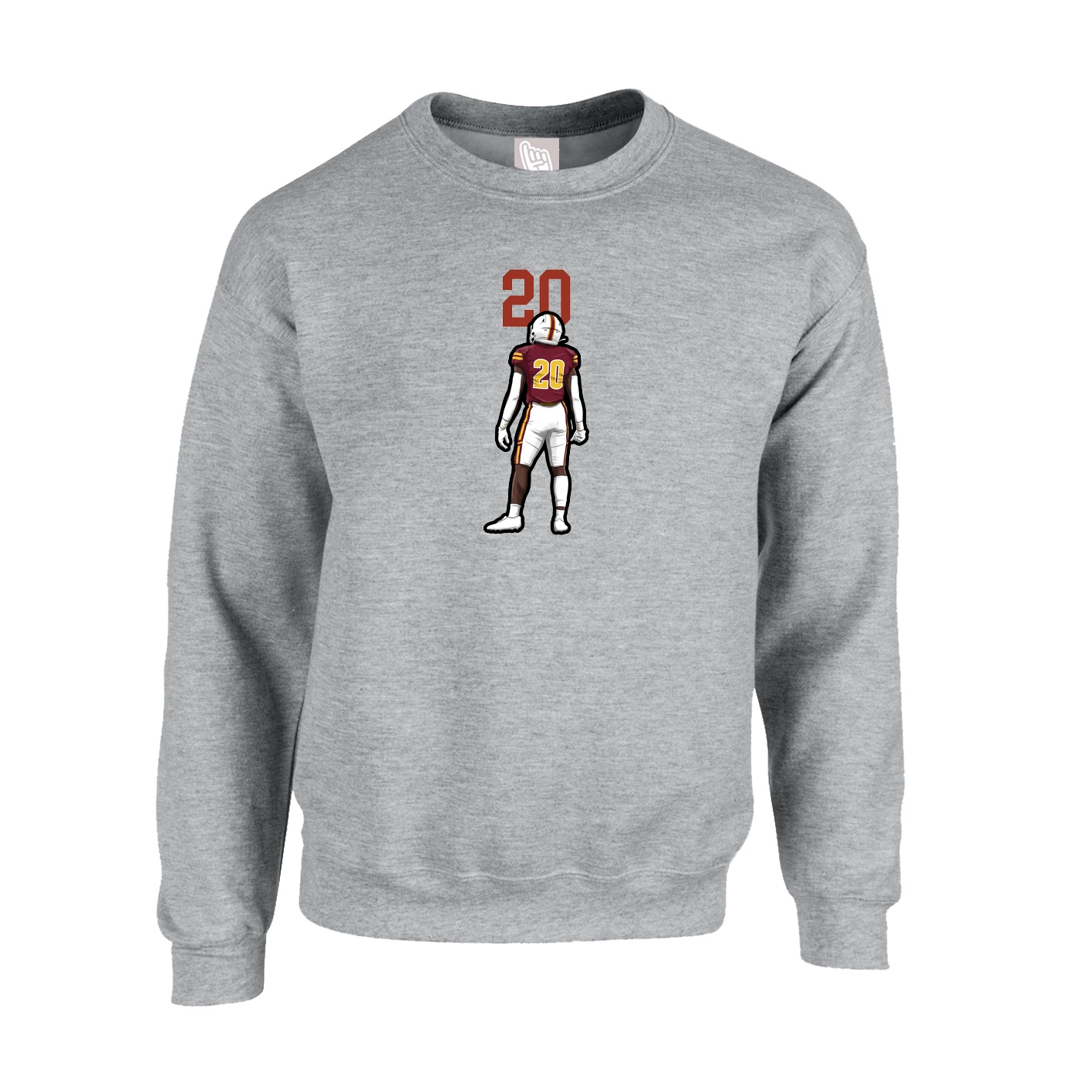 Fleece Crew — Number Top in Grey