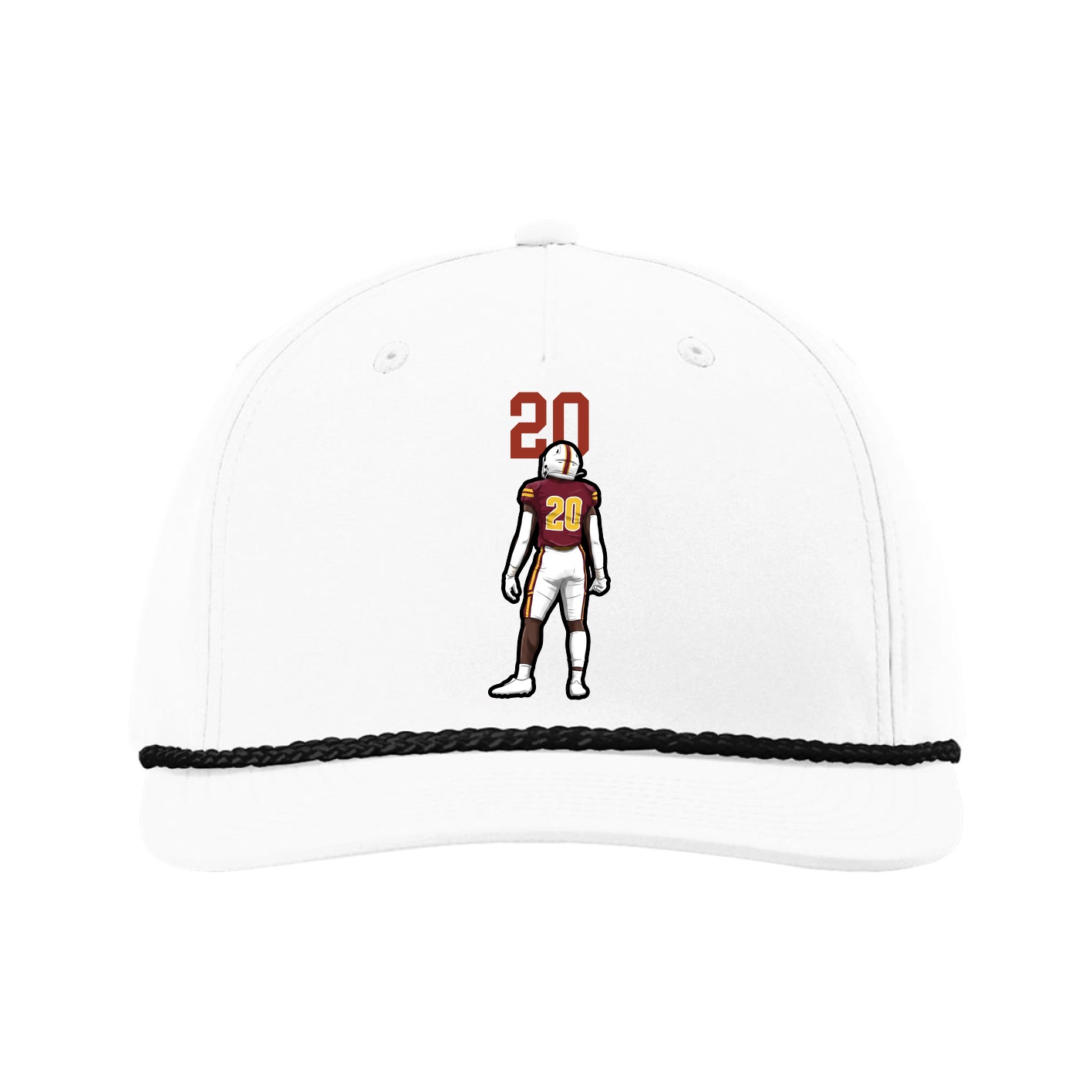 Five-Panel Classic Rope Cap — Number Top in White