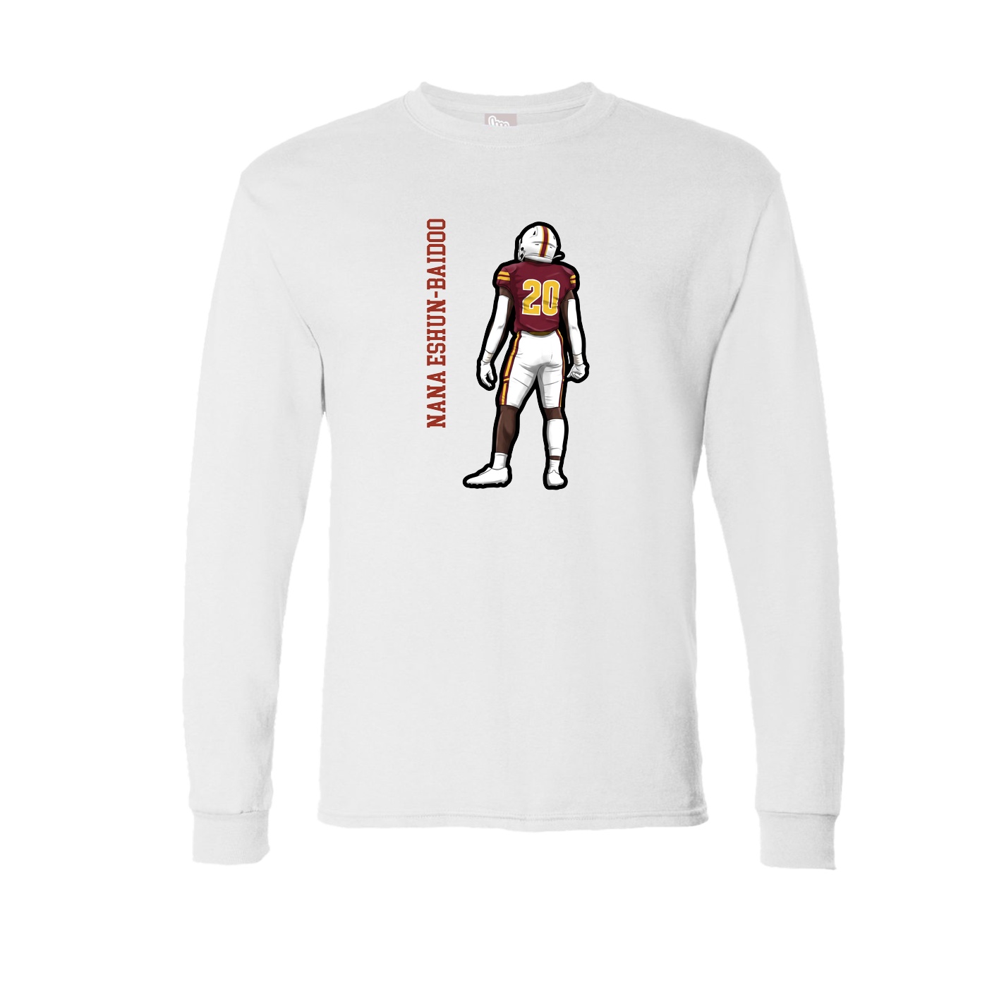 Long Sleeve Tee — Name Vertical in White