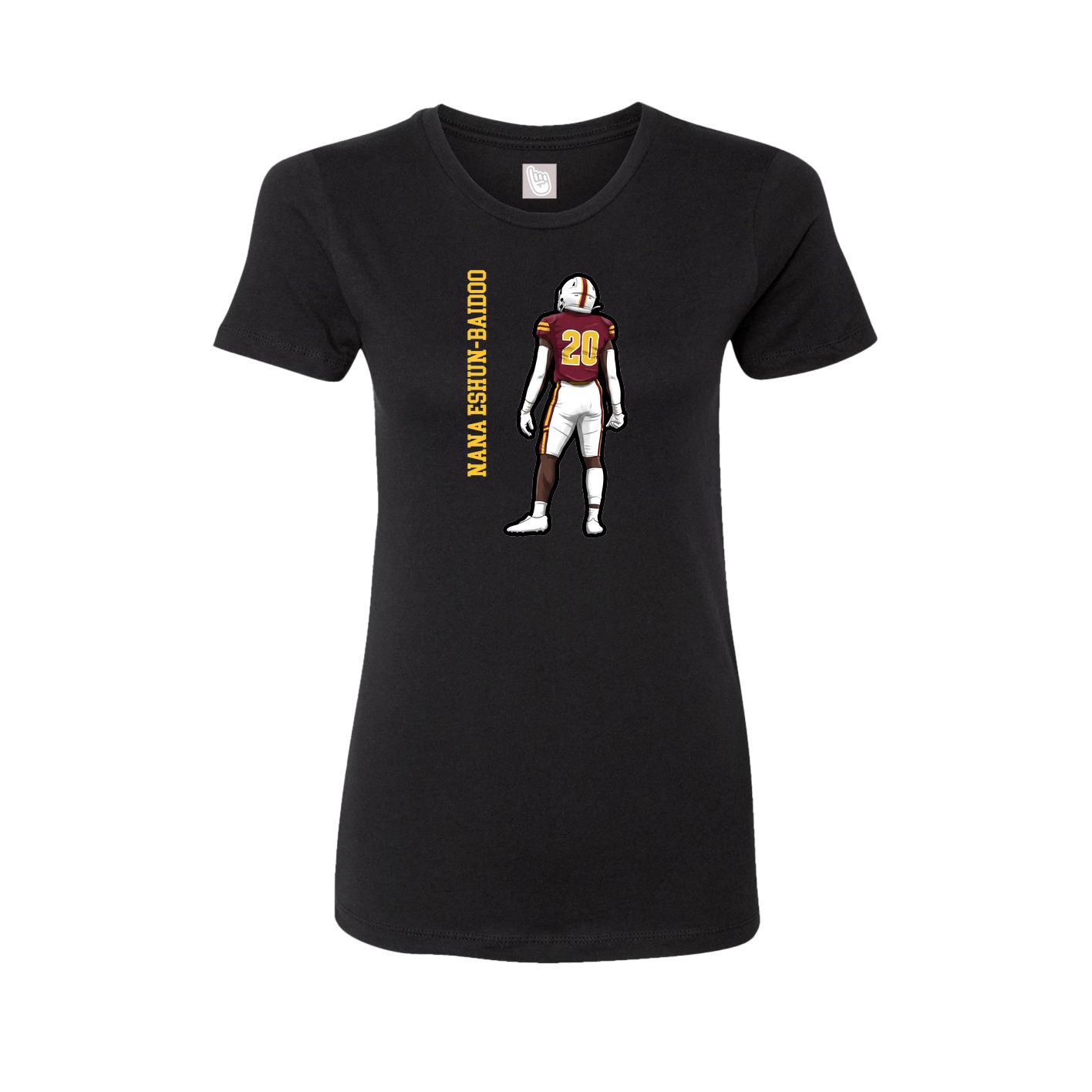 Womens Tee — Name Vertical in Black