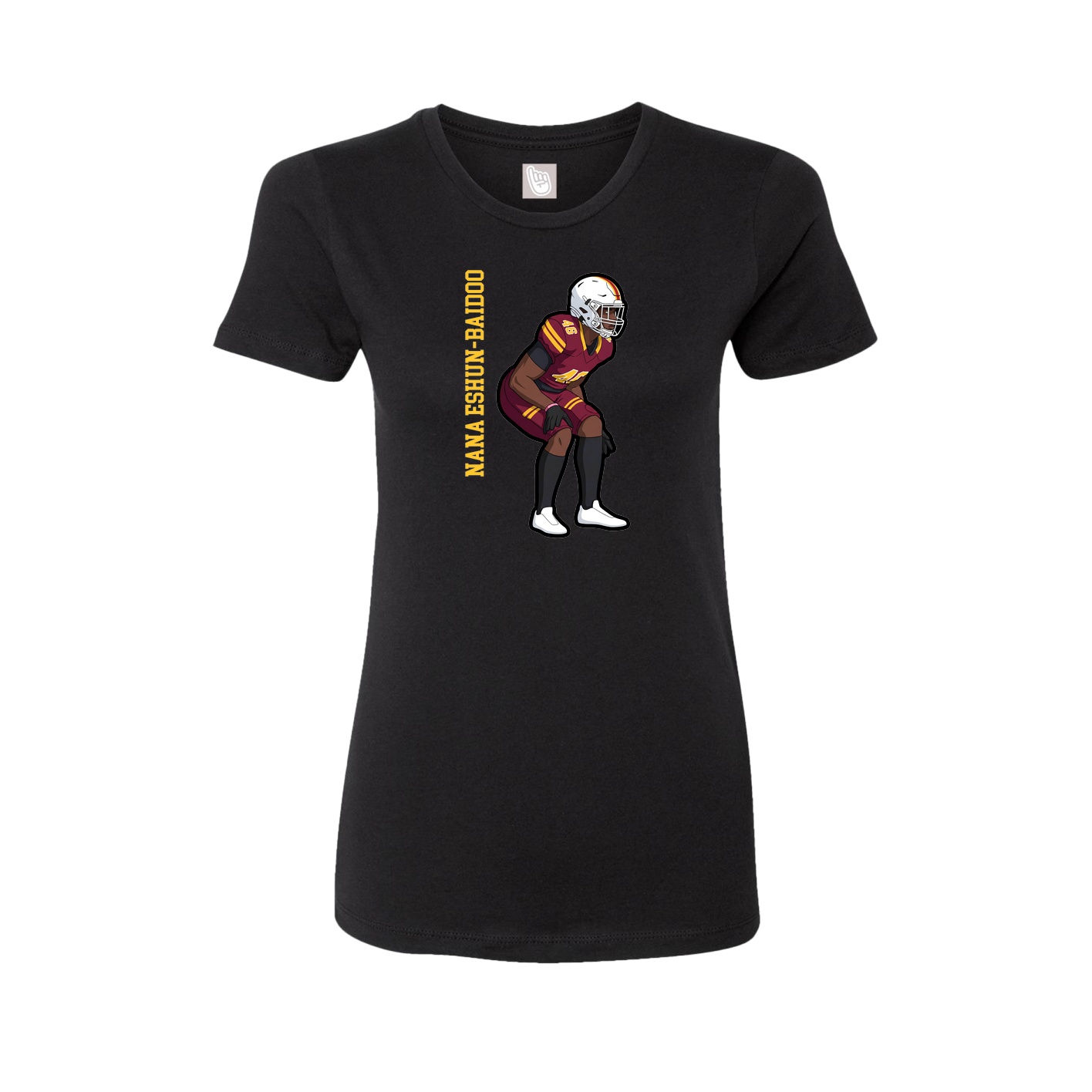 Fitted Women's Tee — Name Vertical in Black
