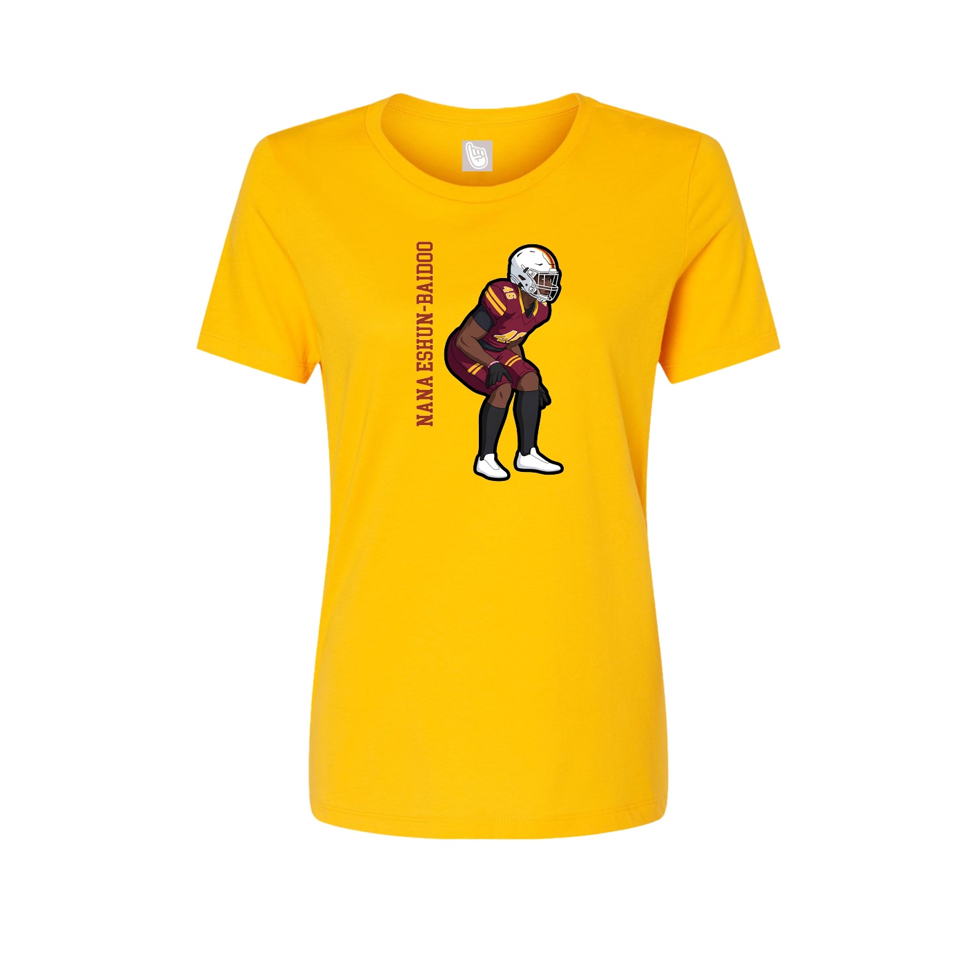 Womens Tee — Name Vertical in Gold