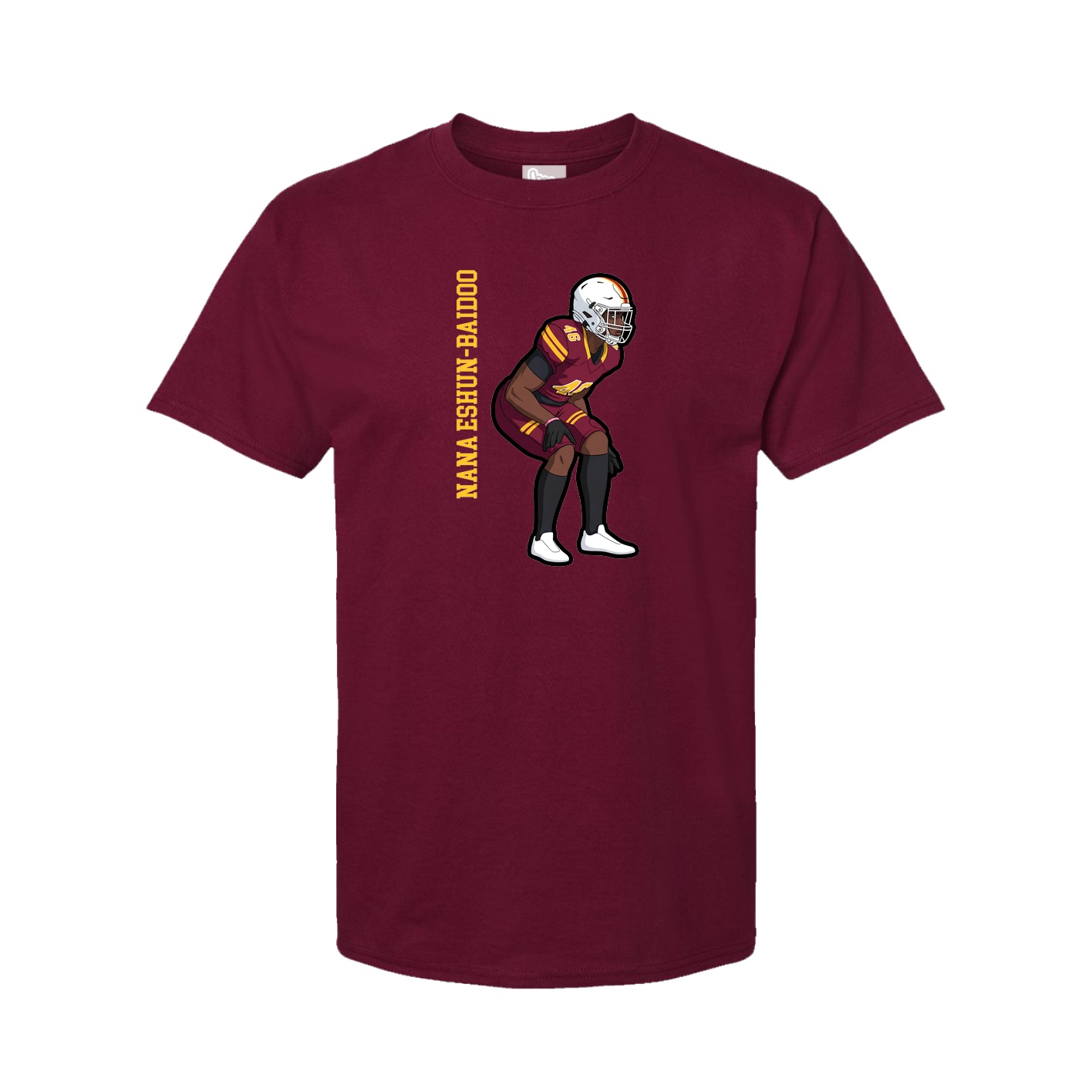 Youth Tee — Name Vertical in Cardinal