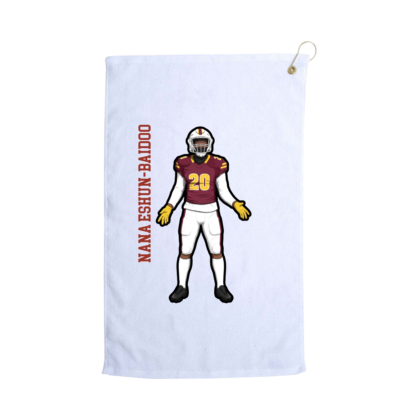 Golf Towel — Name Vertical in White
