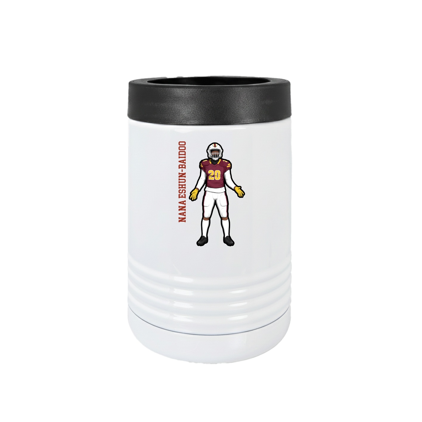 Beverage Holder — Name Vertical in White