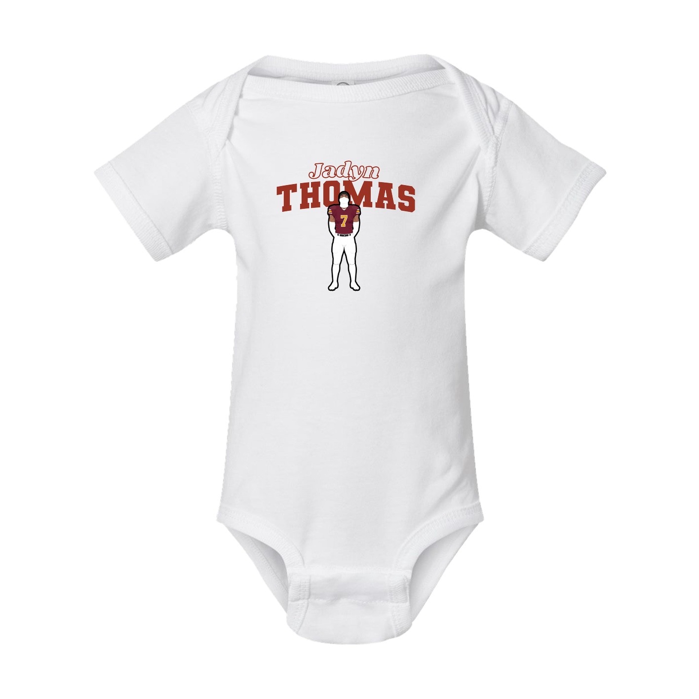 Baby Onesie — Name Arch in White