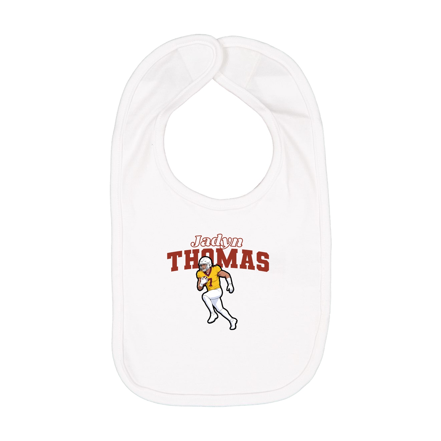 Infant Bib — Name Arch in White