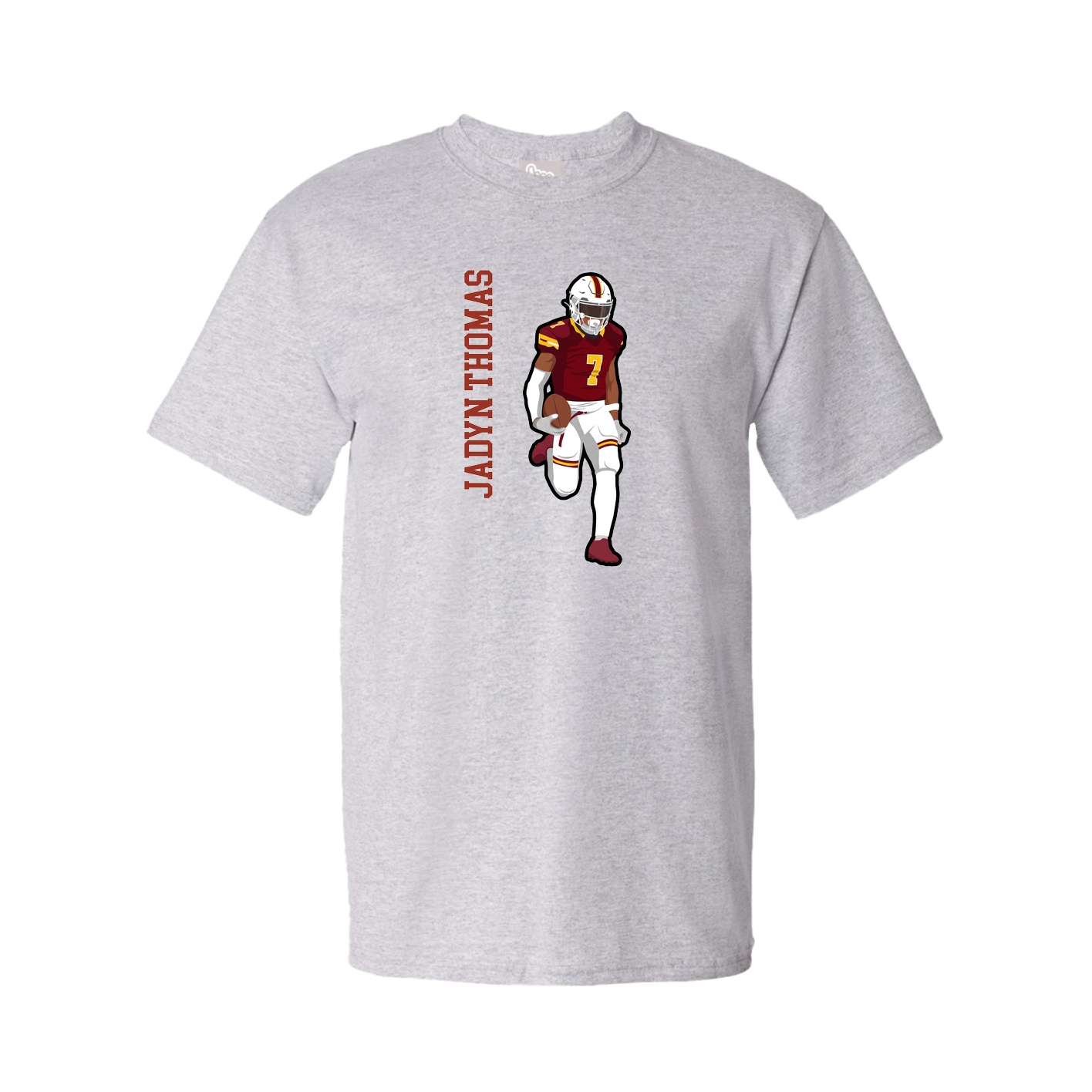Youth Tee — Name Vertical in Grey