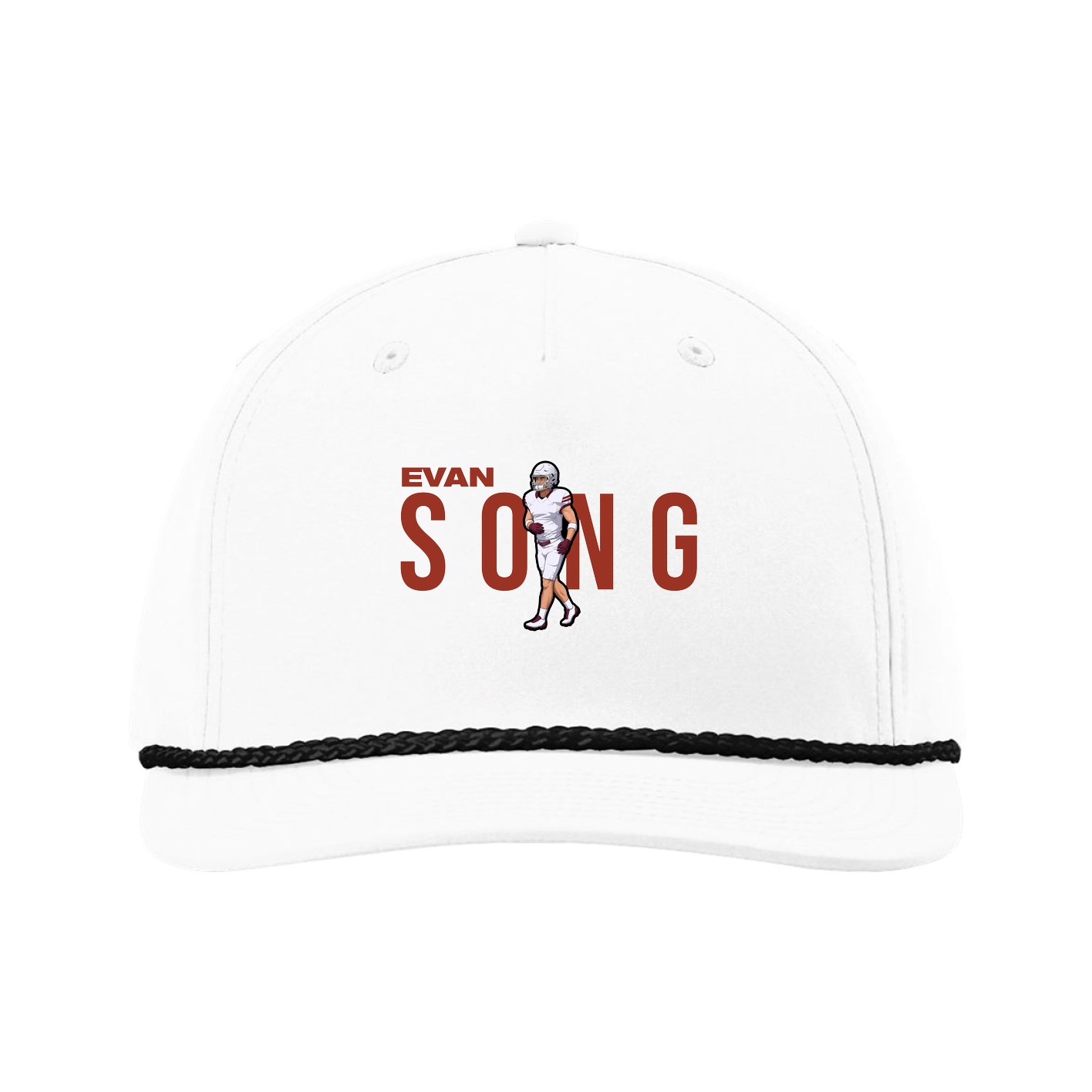 Five-Panel Classic Rope Cap — Player Name in White