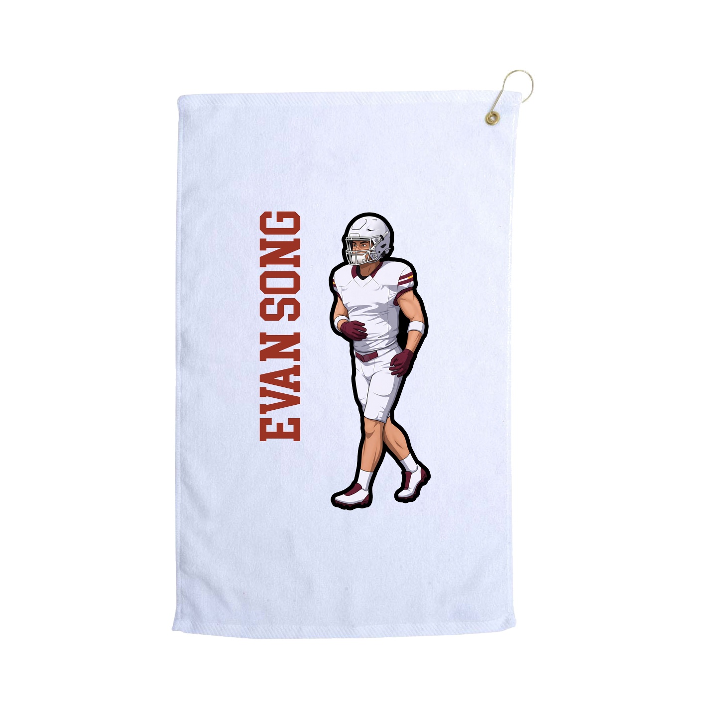 Golf Towel — Name Vertical in White