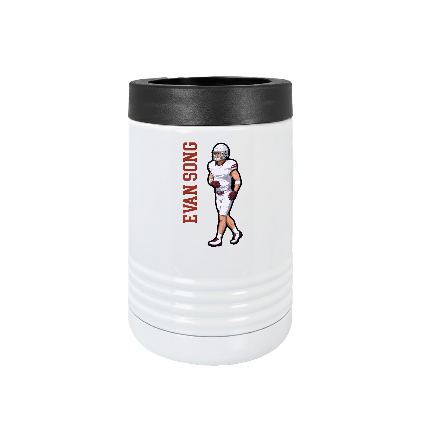 Beverage Holder — Name Vertical in White