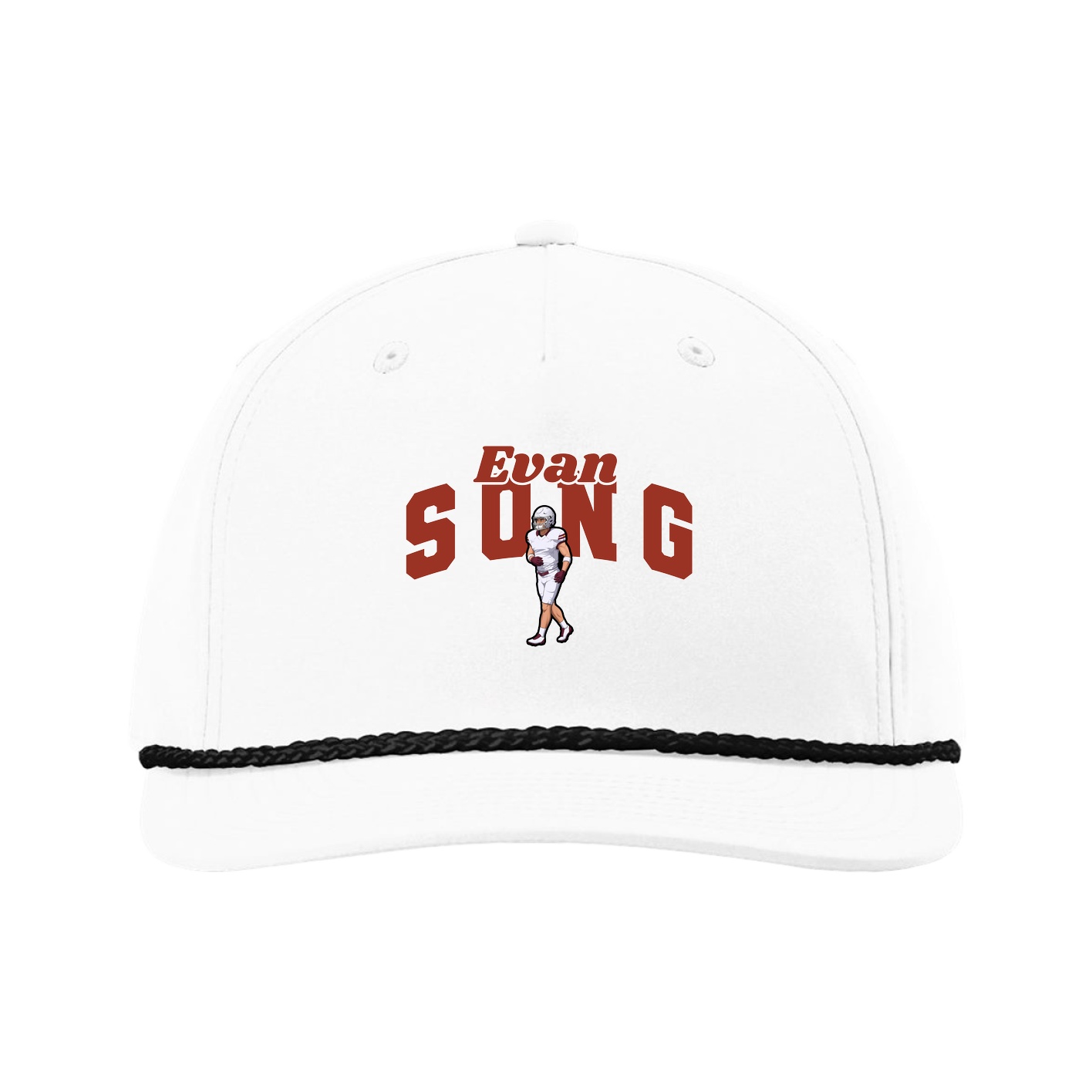 Five-Panel Classic Rope Cap — Signature Arch in White
