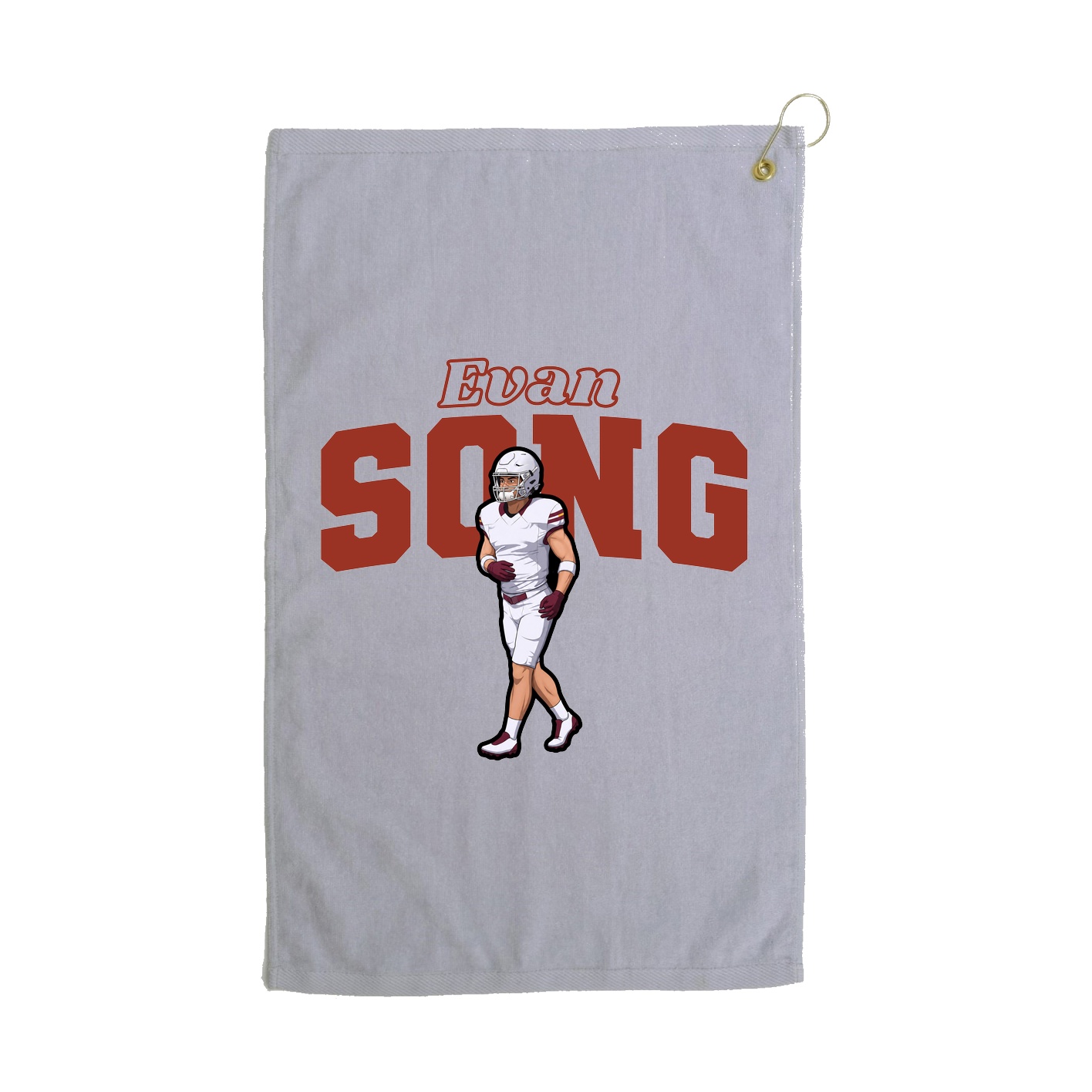 Golf Towel — Name Arch in Grey
