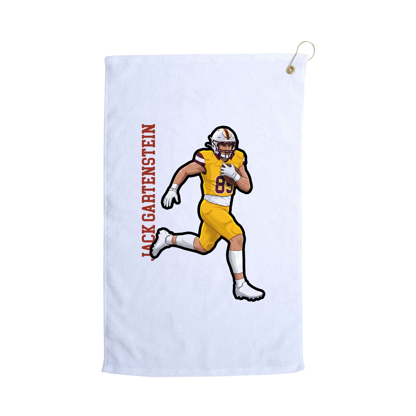 Golf Towel — Name Vertical in White