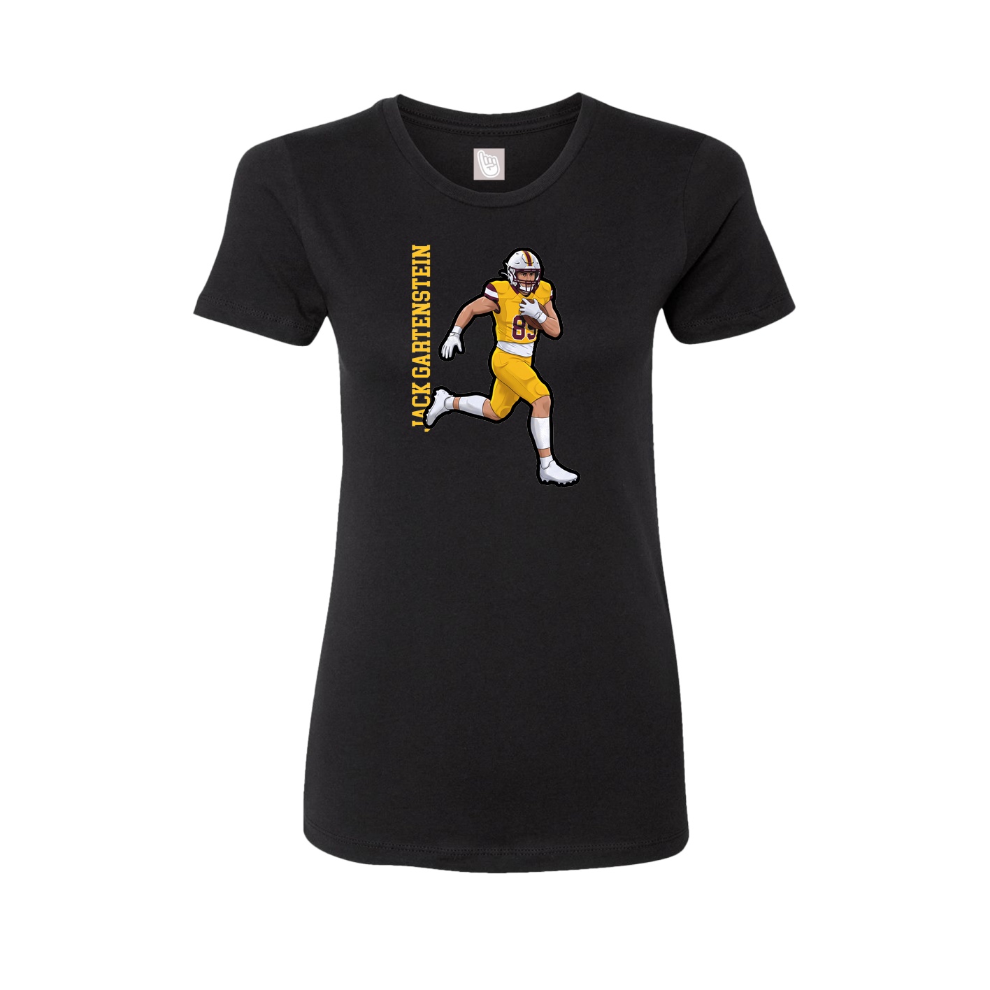 Fitted Women's Tee — Name Vertical in Black