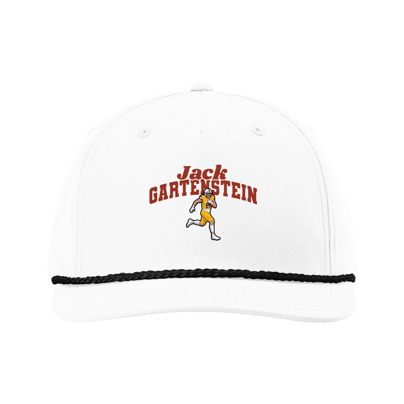Five-Panel Classic Rope Cap — Signature Arch in White