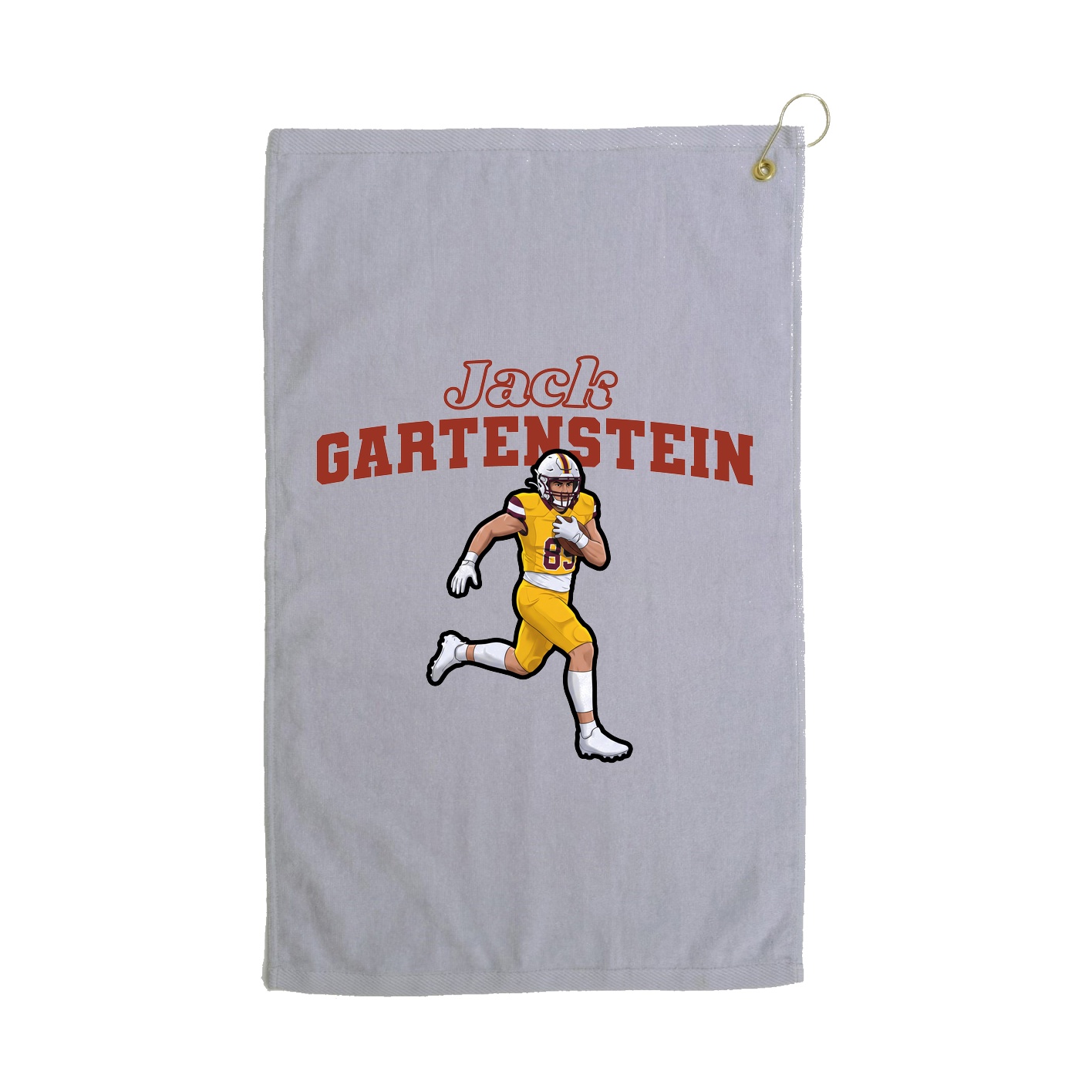 Golf Towel — Name Arch in Grey