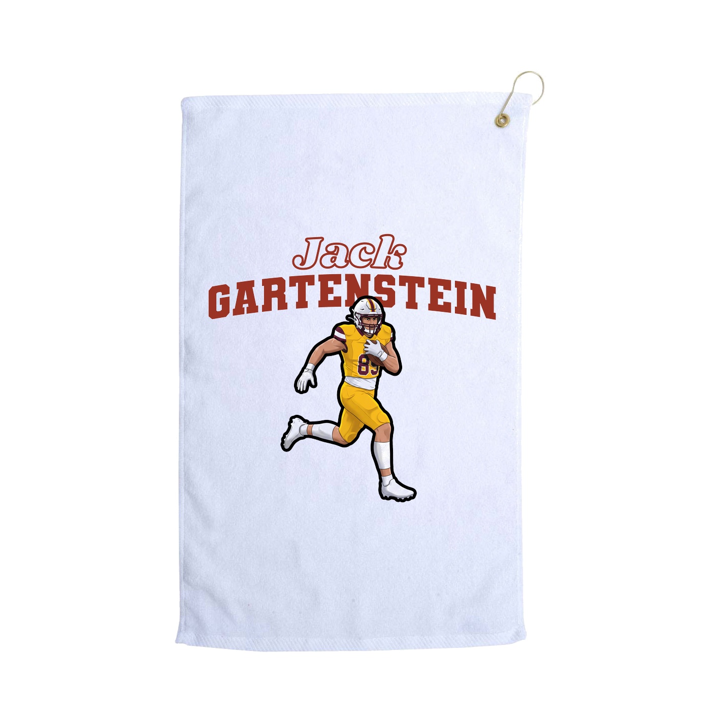 Golf Towel — Name Arch in White